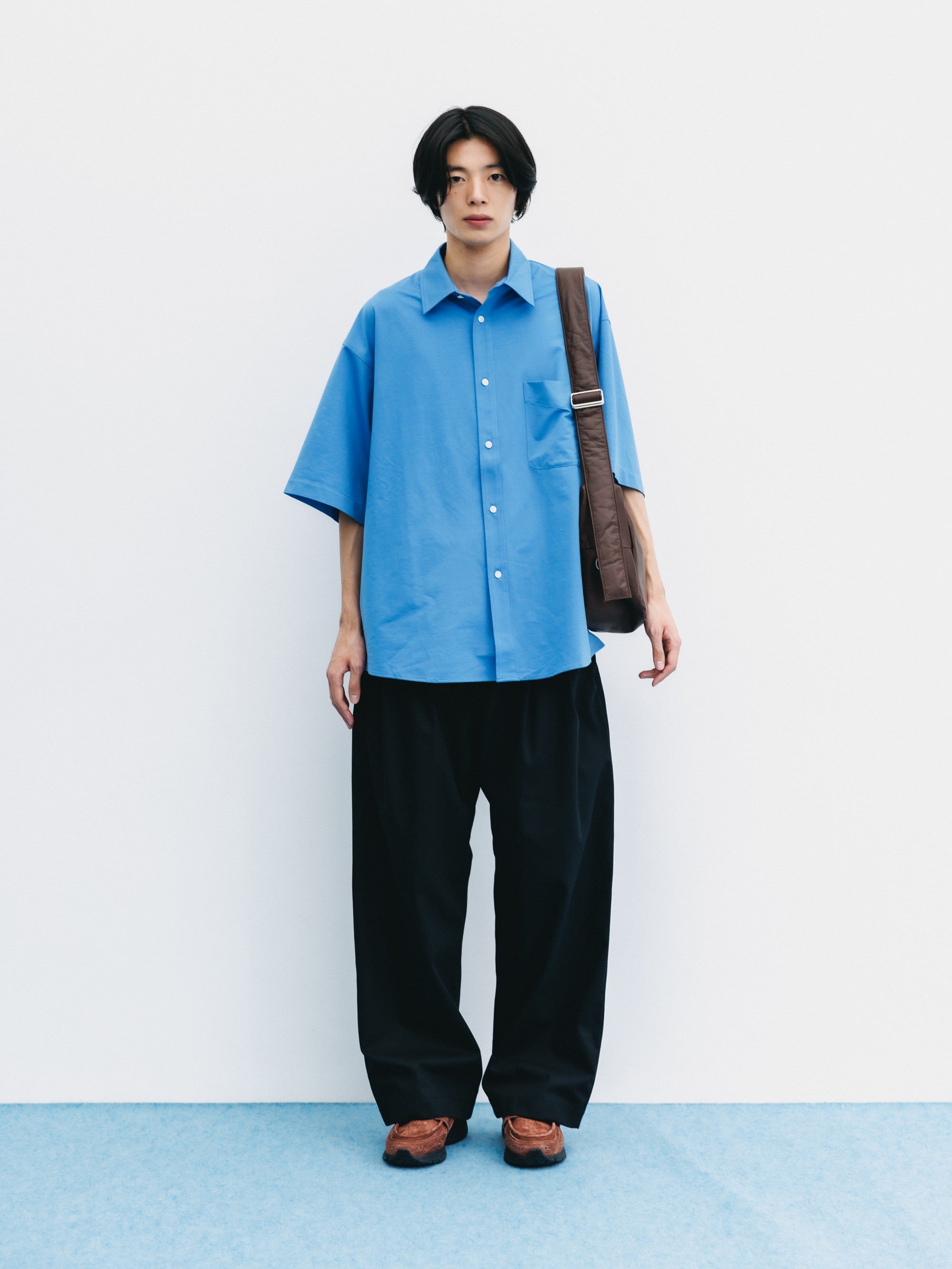 【8.5 WED 20:00- IN STOCK】T/C GABARDINE CITY WIDE STRAIGHT PANTS (BLACK)