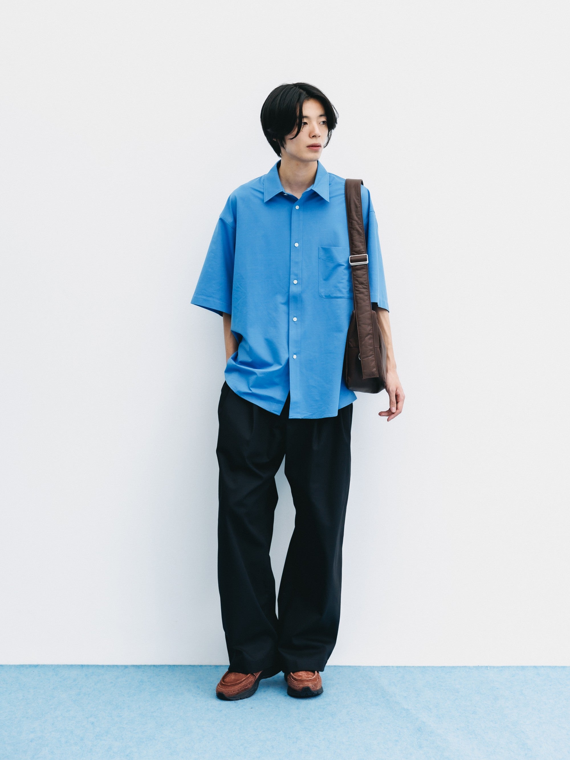 【8.5 WED 20:00- IN STOCK】T/C GABARDINE CITY WIDE STRAIGHT PANTS (BLACK)
