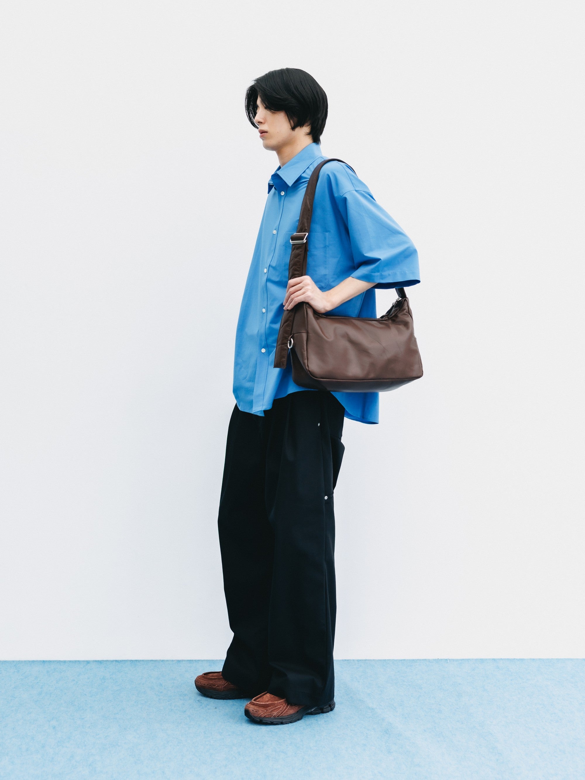 【8.5 WED 20:00- IN STOCK】T/C GABARDINE CITY WIDE STRAIGHT PANTS (BLACK)