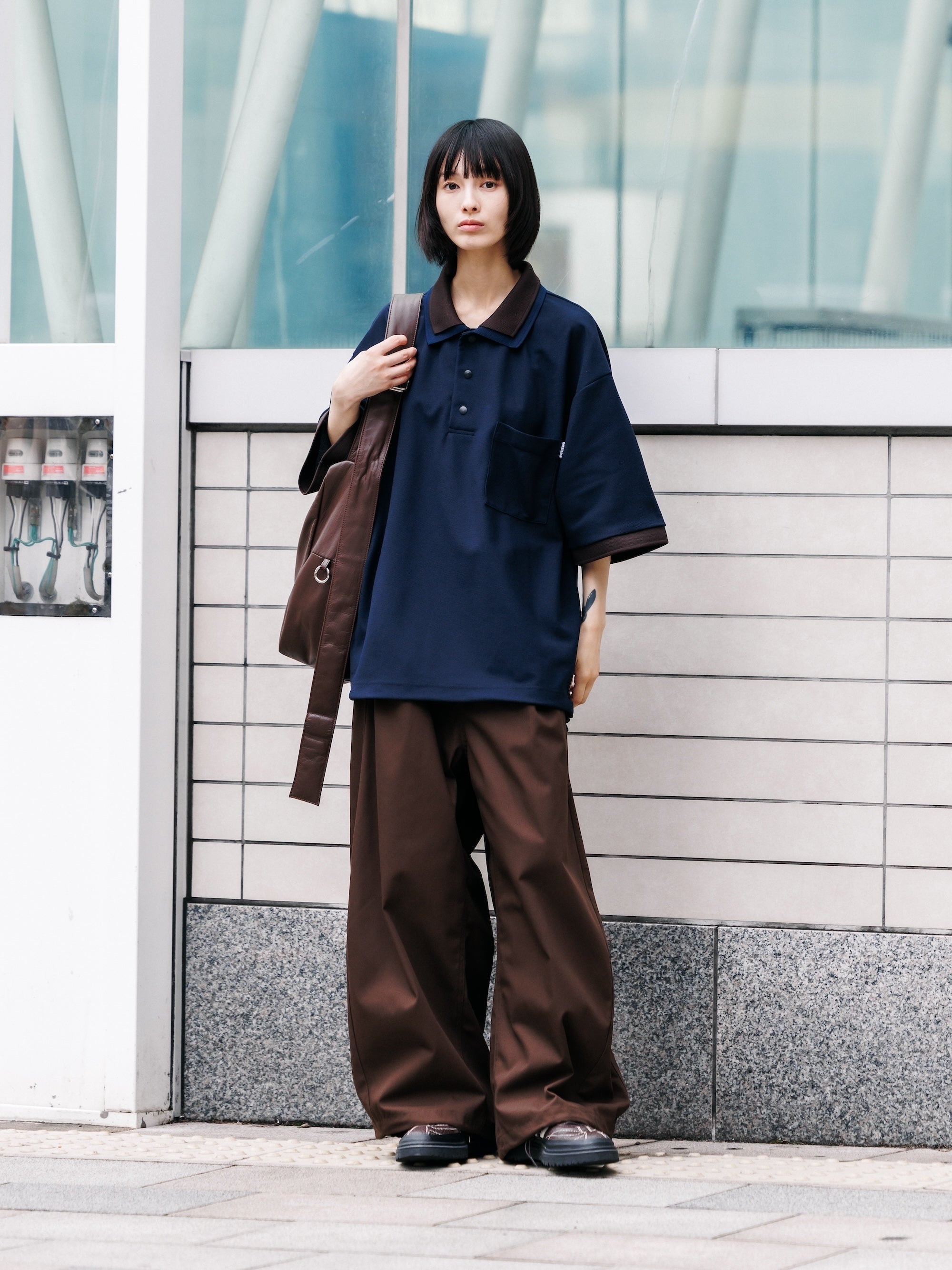 【7.11 SAT 20:00- IN STOCK】T/C GABARDINE CITY WIDE PANTS (BROWN)