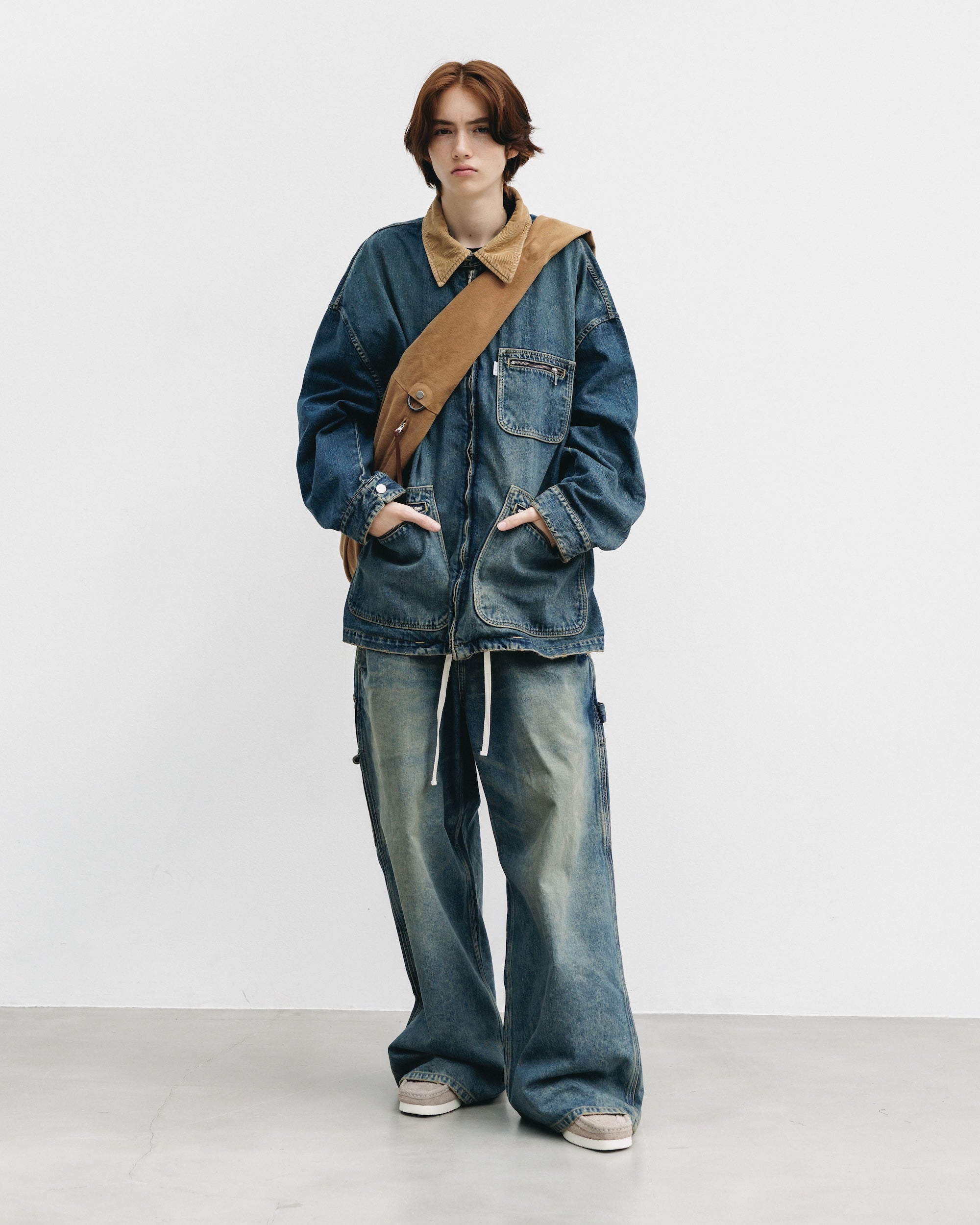 VINTAGE DYED SYSTEM BAG (L) (BROWN)