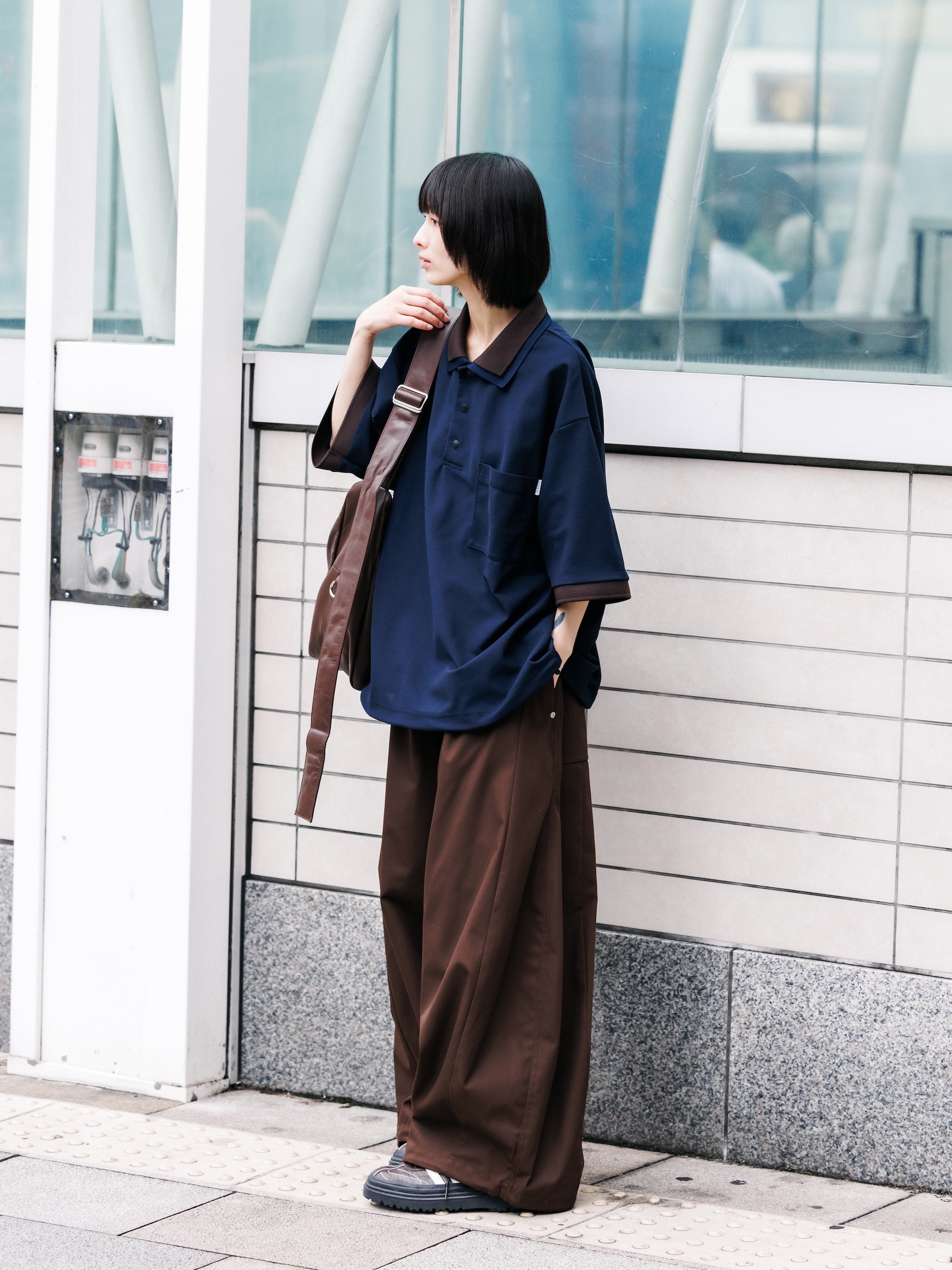 【7.11 SAT 20:00- IN STOCK】T/C GABARDINE CITY WIDE PANTS (BROWN)