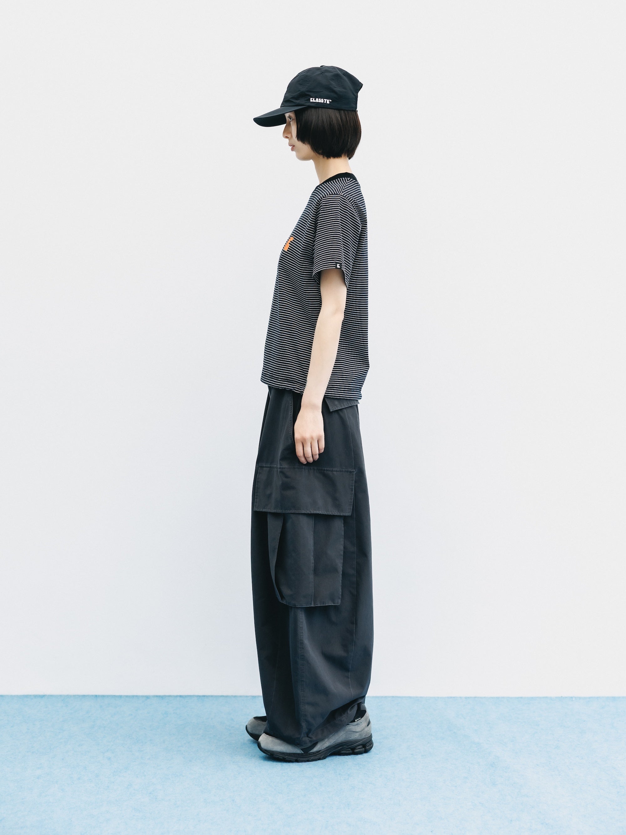 【5.20 WED 20:00- IN STOCK】VINTAGE EFFECT COOLDOTS® CITY MEGA POCKET BALLOON CARGO PANTS(BLACK)