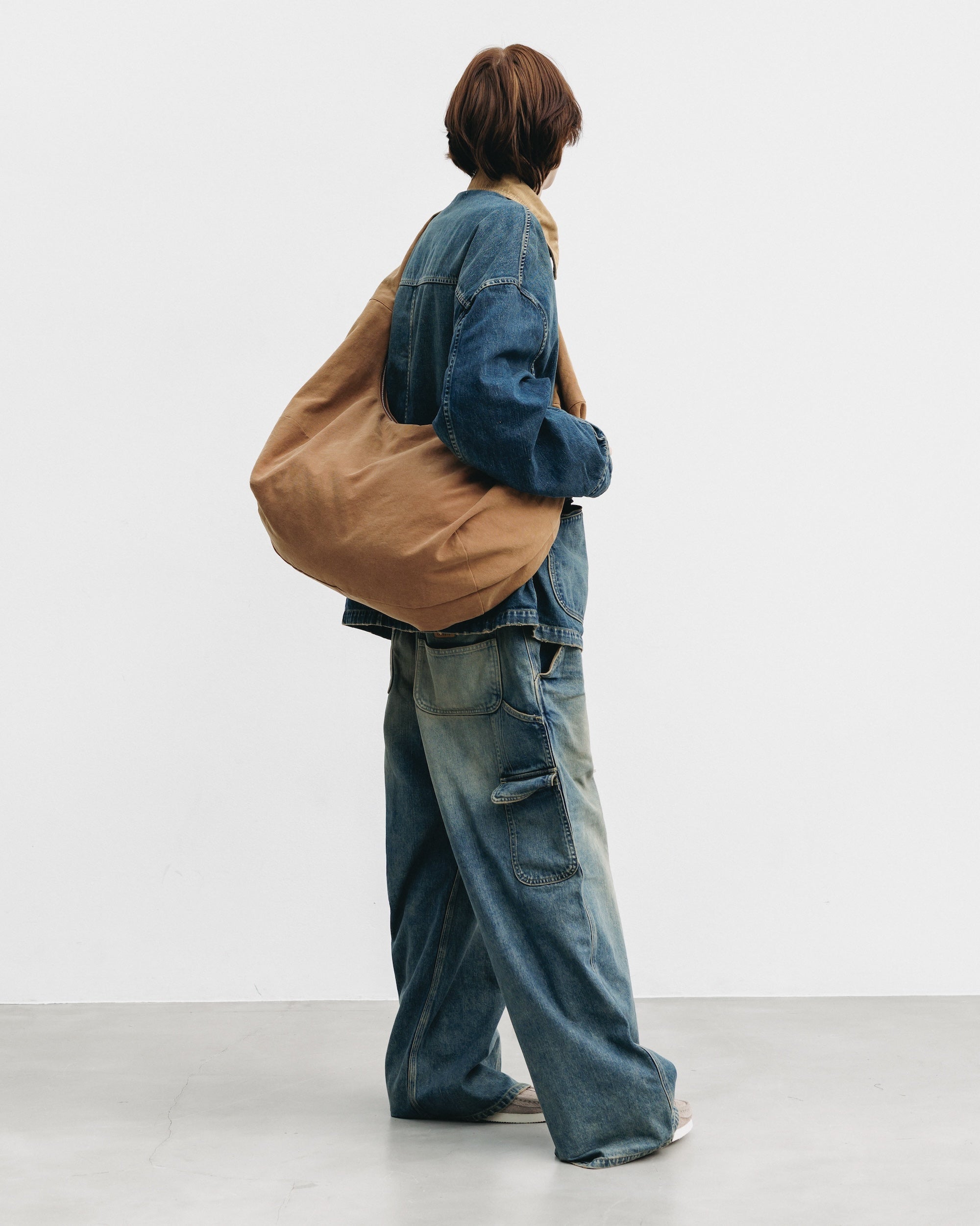 VINTAGE DYED SYSTEM BAG (L) (BROWN)