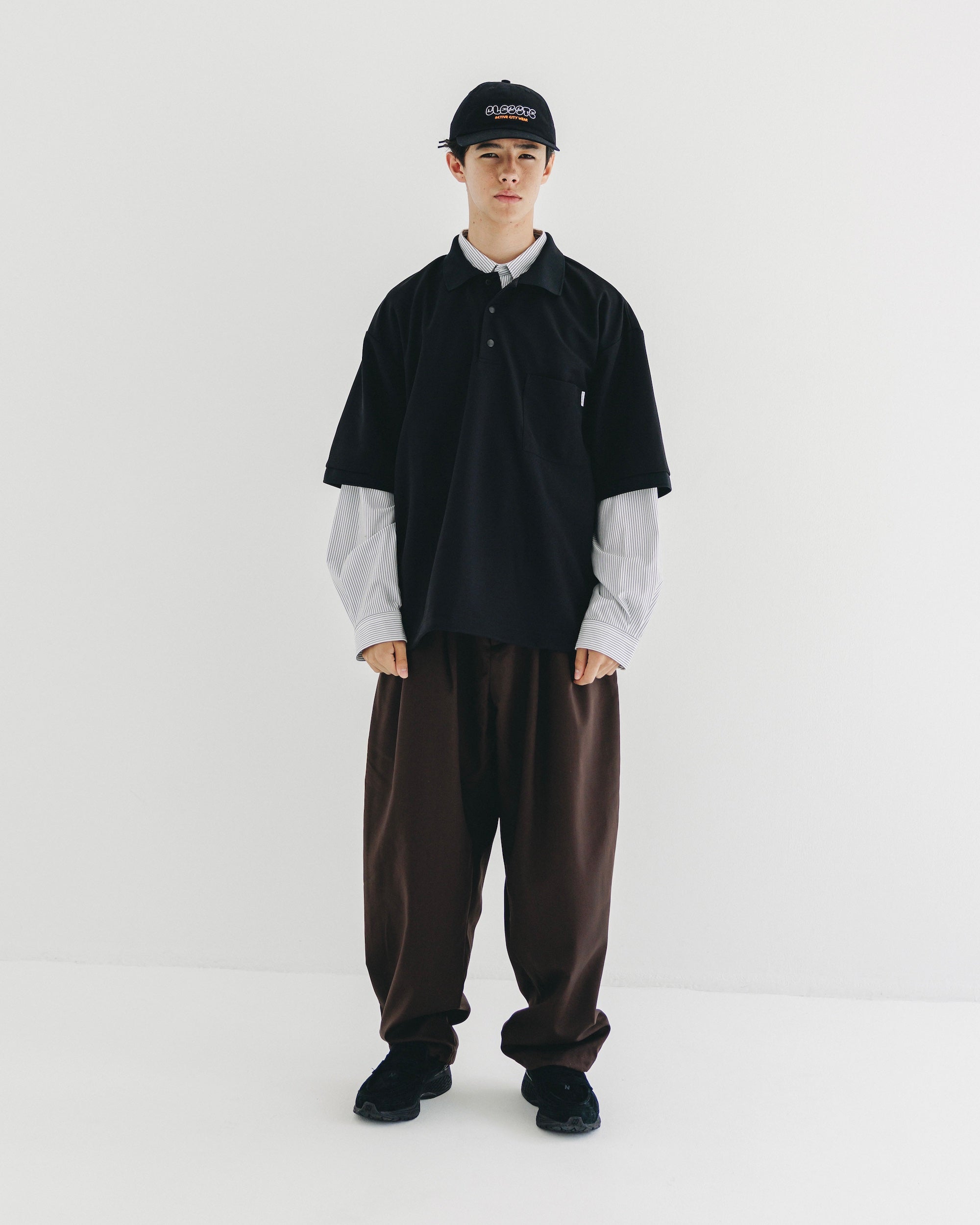 "BUBBLE LOGO" ACTIVE CITY TRUCKER CAP (BLACK×WHITE)