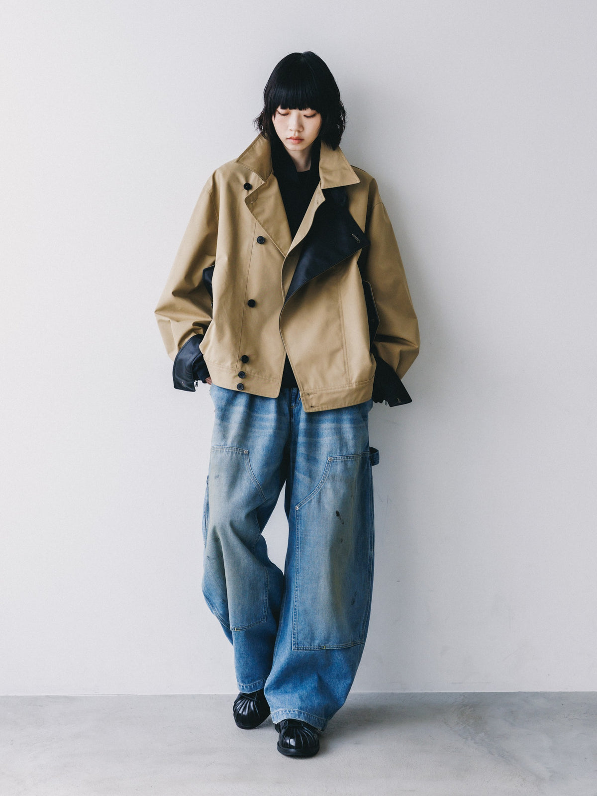 【10.24 SAT 20:00- IN STOCK】 +phenix WINDSTOPPER® by GORE-TEX LABS TWILL CITY DOUBLE FLAP JACKET (CAMEL BEIGE)