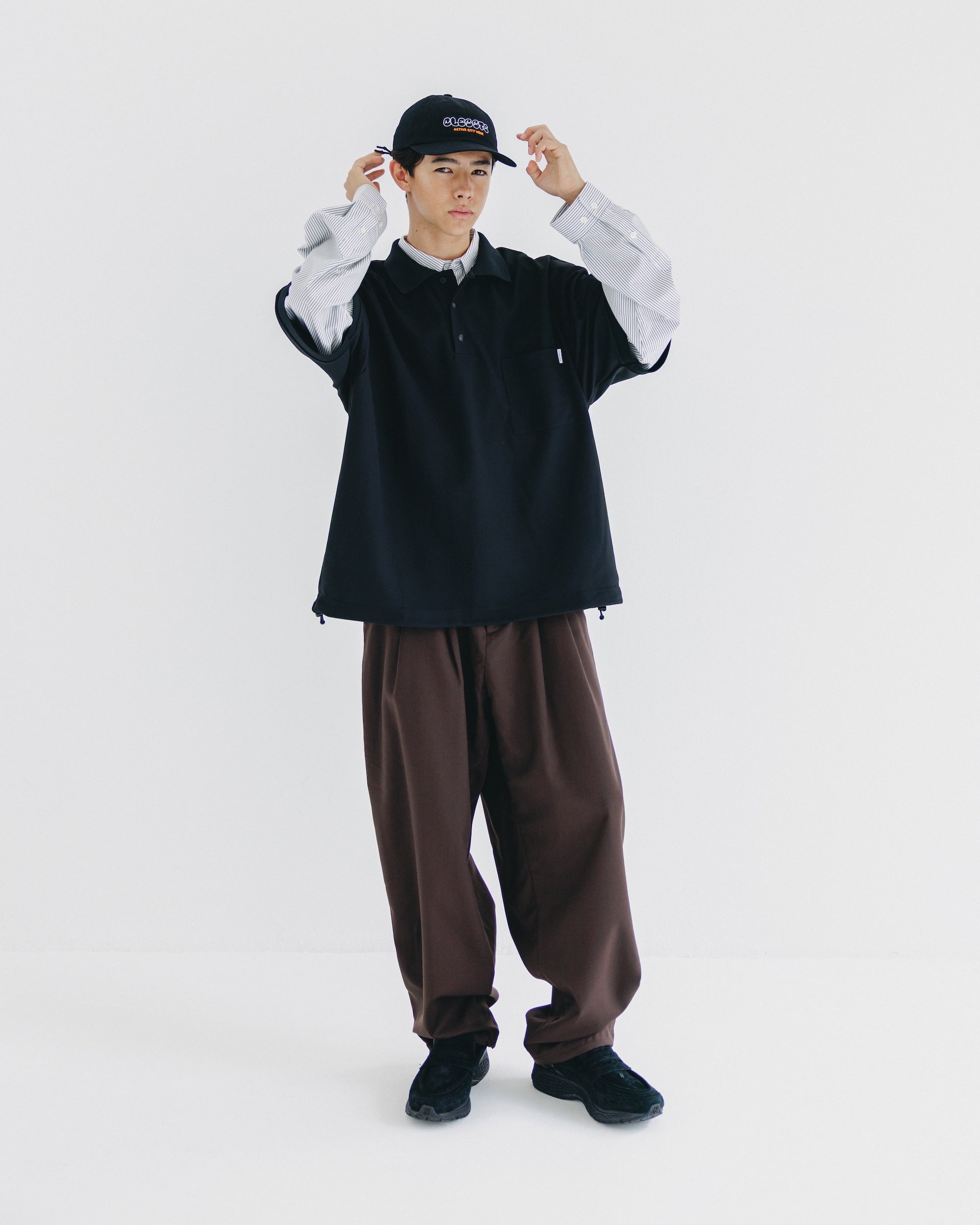 【9.6 SAT 20:00- IN STOCK】ACTIVE CITY S/S POLO SHIRT (BLACK)
