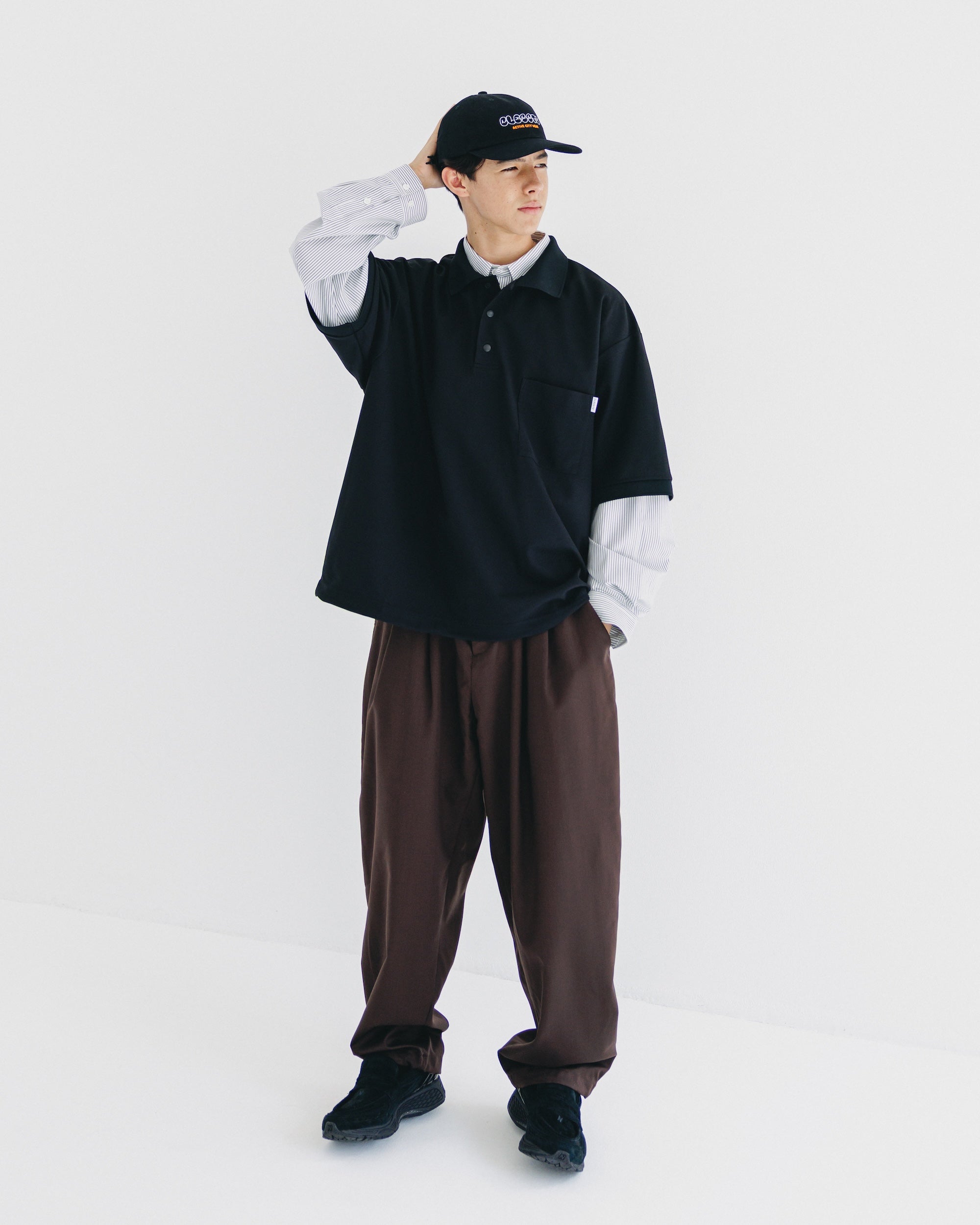 【9.6 SAT 20:00- IN STOCK】ACTIVE CITY S/S POLO SHIRT (BLACK)
