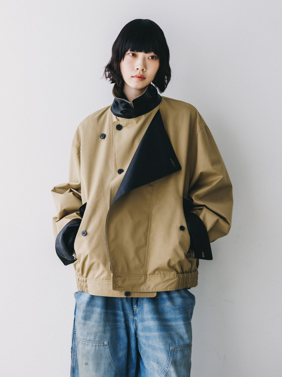 【10.24 SAT 20:00- IN STOCK】 +phenix WINDSTOPPER® by GORE-TEX LABS TWILL CITY DOUBLE FLAP JACKET (CAMEL BEIGE)