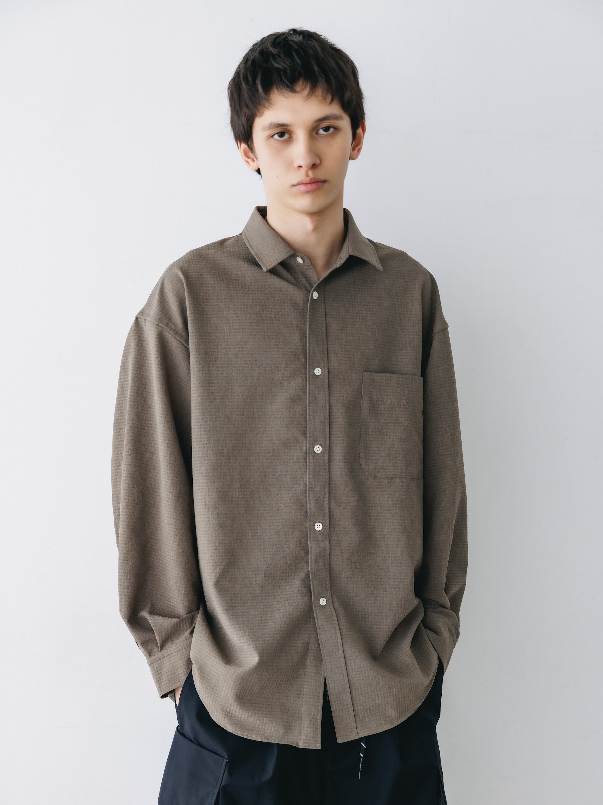 【4.29 WED 20:00 IN STOCK】SHADOW GINGHAM CHECK EVERYDAY L/S SHIRT (BEIGE)