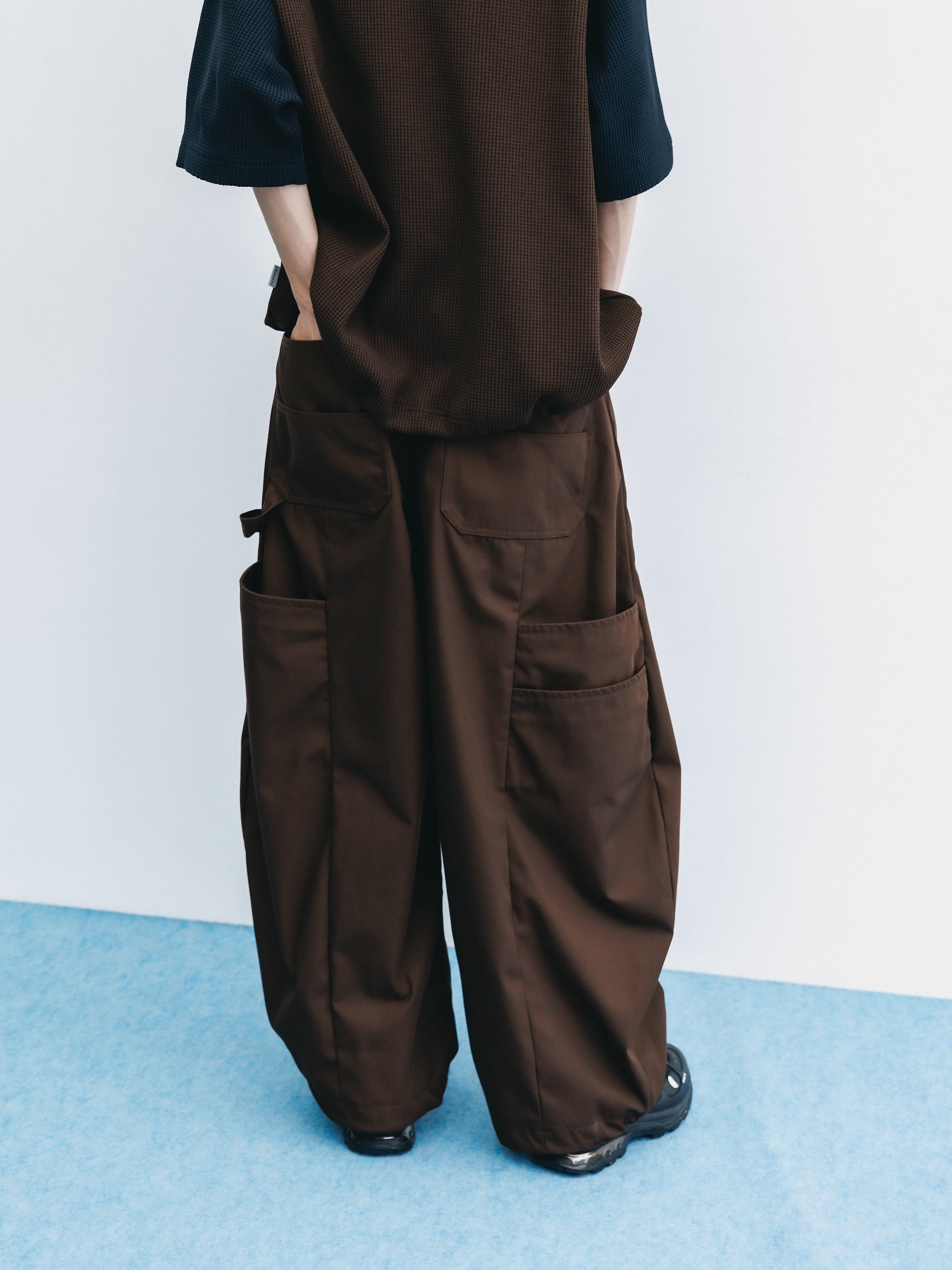 T/C GABARDINE CITY MASSIVE UTILITY PANTS (BROWN)