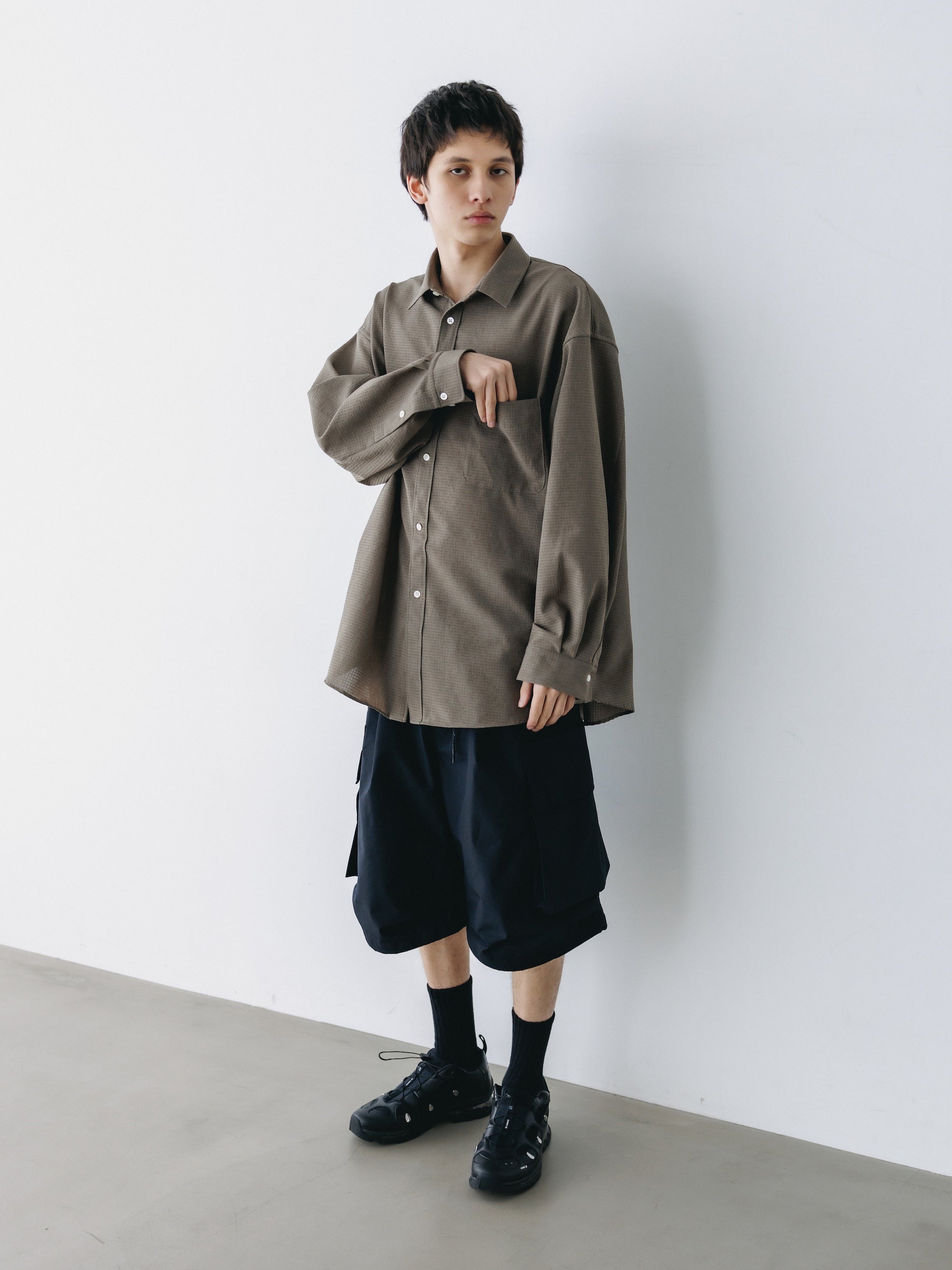 【4.29 WED 20:00 IN STOCK】SHADOW GINGHAM CHECK EVERYDAY L/S SHIRT (BEIGE)