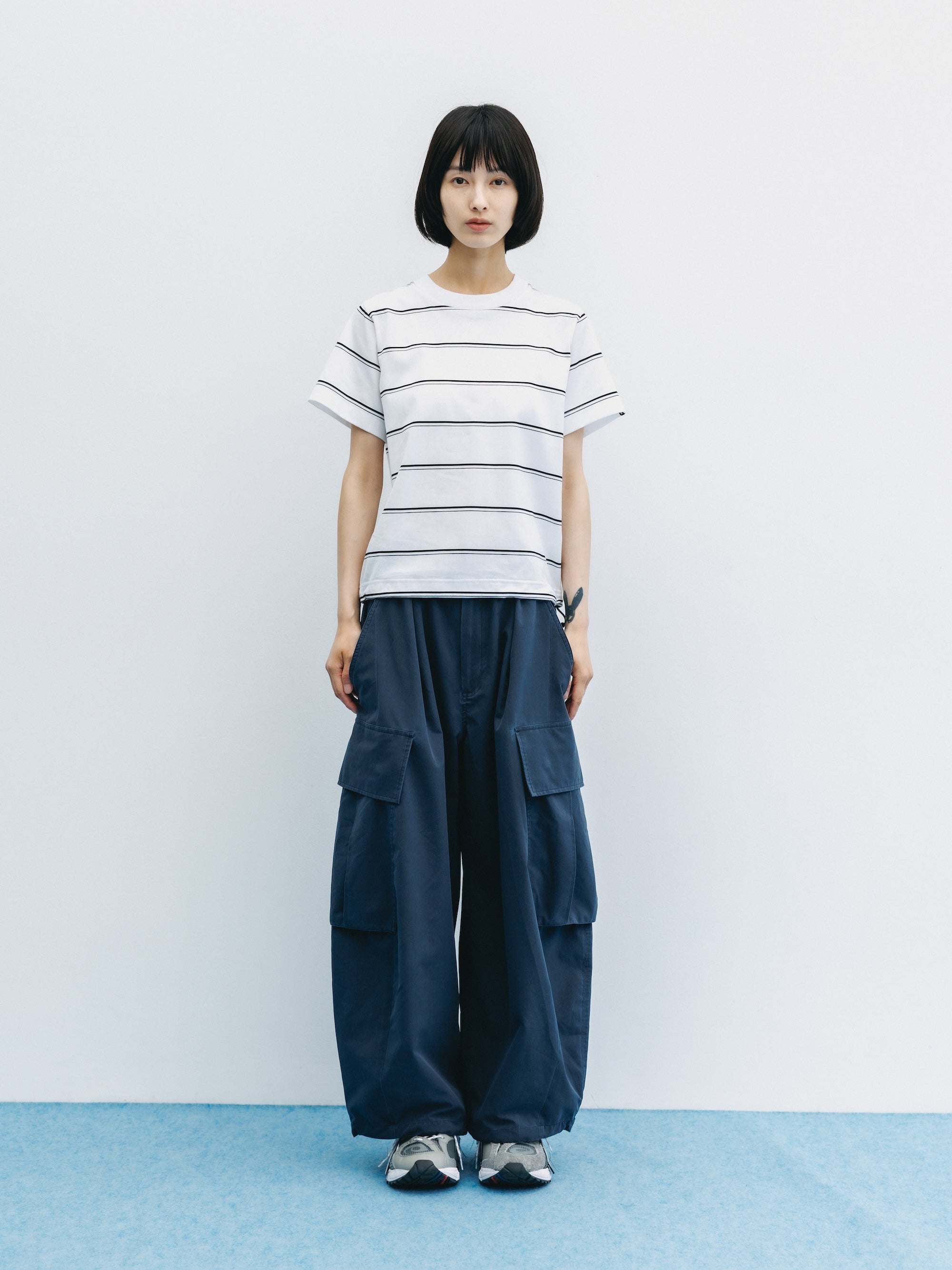 【5.20 WED 20:00- IN STOCK】VINTAGE EFFECT COOLDOTS® CITY MEGA POCKET BALLOON CARGO PANTS(NAVY)