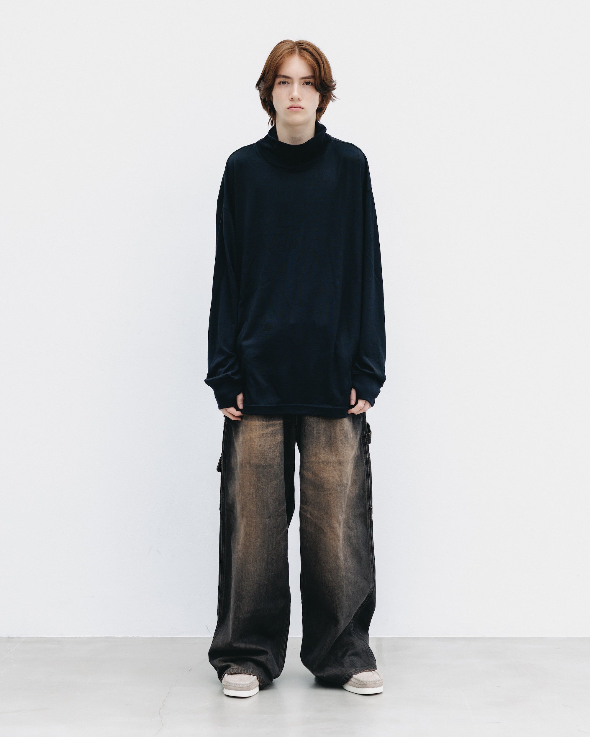 【11.12 WED 20:00- IN STOCK】WOOL L/S TURTLE NECK T-SHIRT (BLACK)
