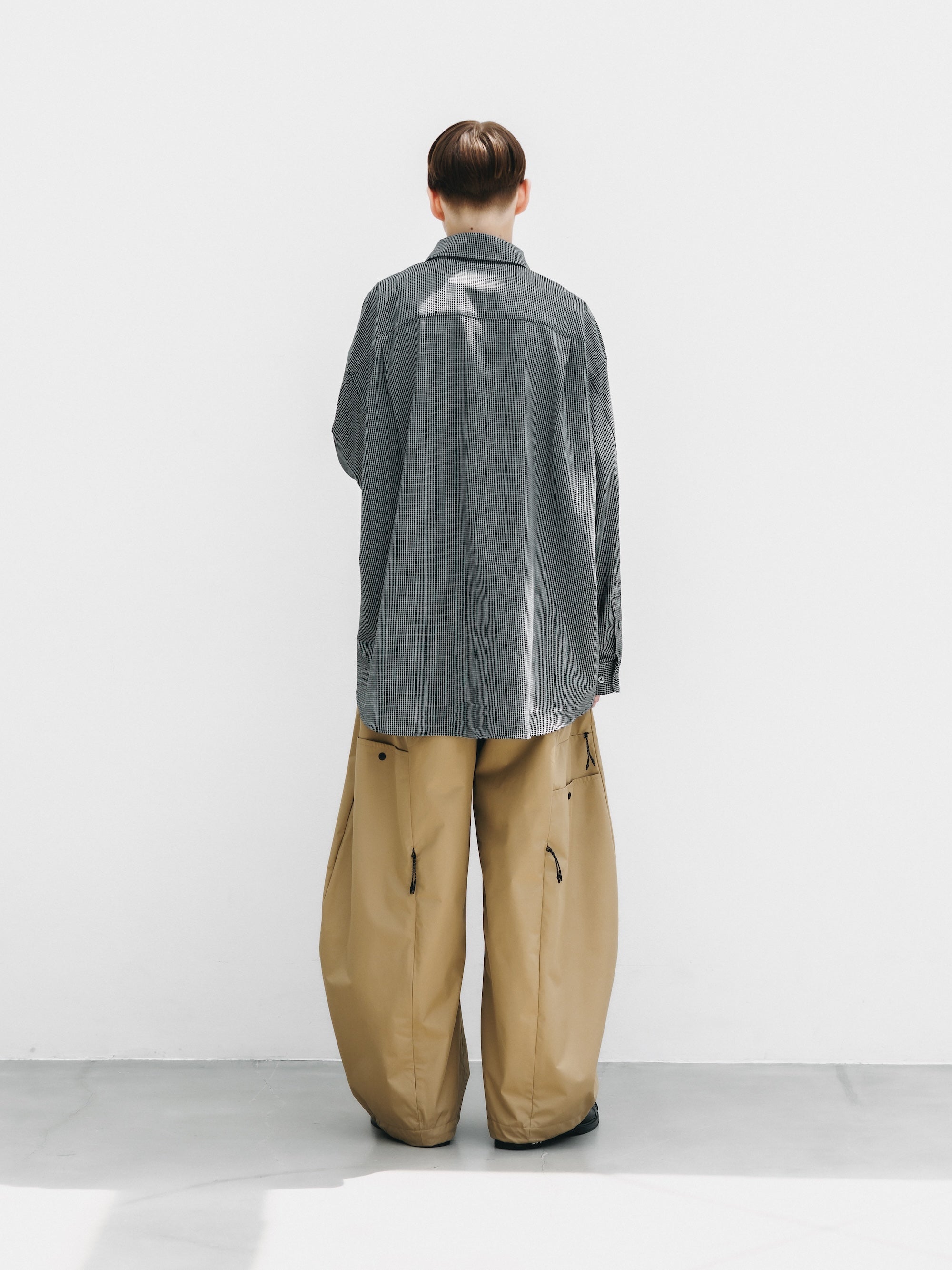 MINI GRID CHECK 36G KNIT EVERYDAY L/S SHIRT (BLACK×WHITE)