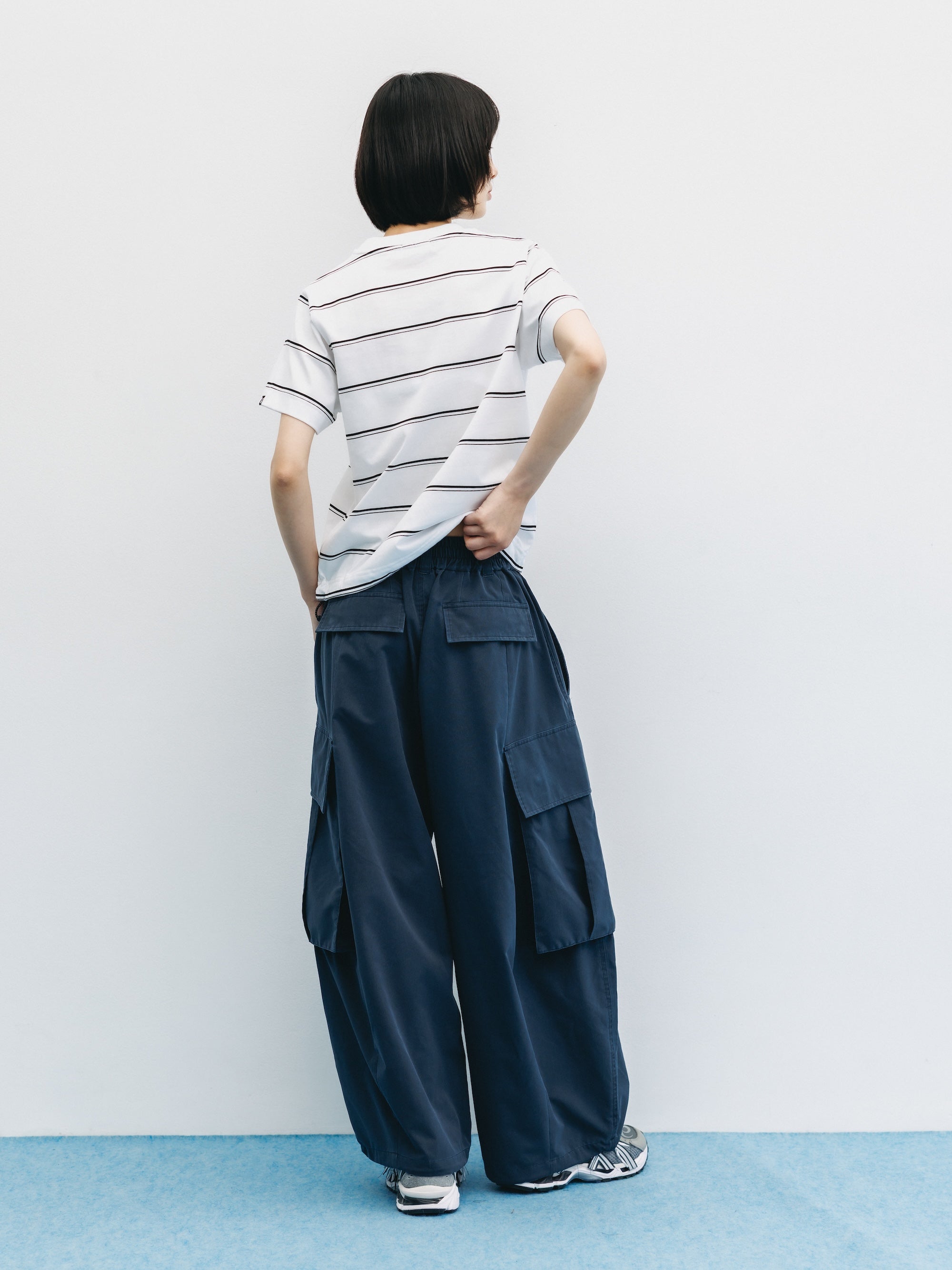 【5.20 WED 20:00- IN STOCK】VINTAGE EFFECT COOLDOTS® CITY MEGA POCKET BALLOON CARGO PANTS(NAVY)
