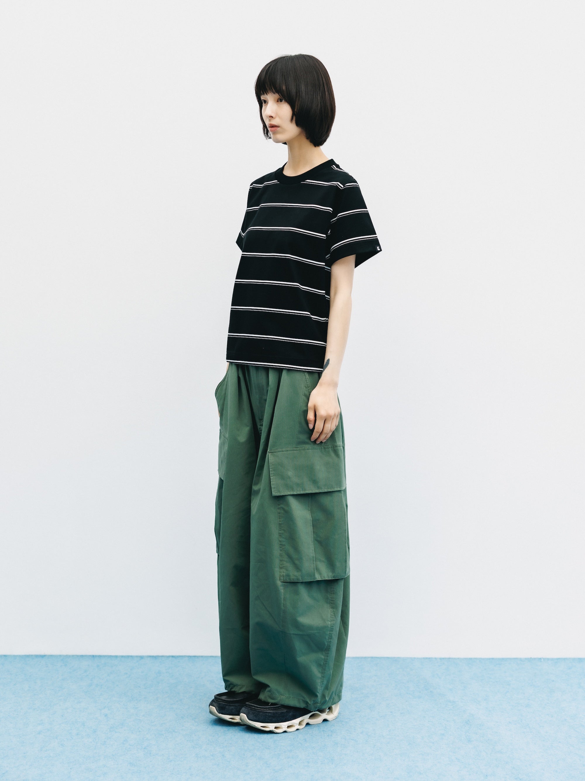 【5.20 WED 20:00- IN STOCK】VINTAGE EFFECT COOLDOTS® CITY MEGA POCKET BALLOON CARGO PANTS(OLIVE)
