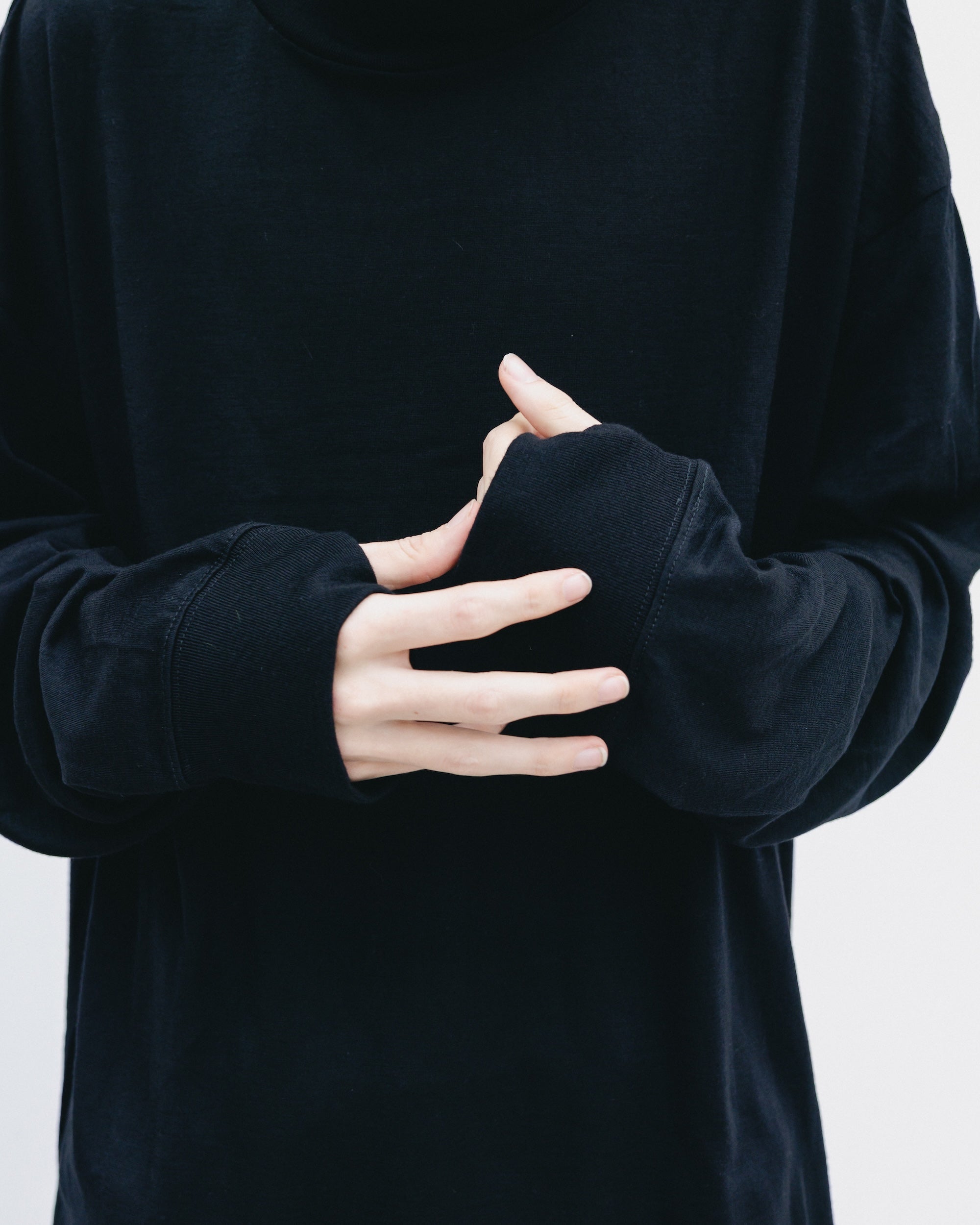 【11.12 WED 20:00- IN STOCK】WOOL L/S TURTLE NECK T-SHIRT (BLACK)