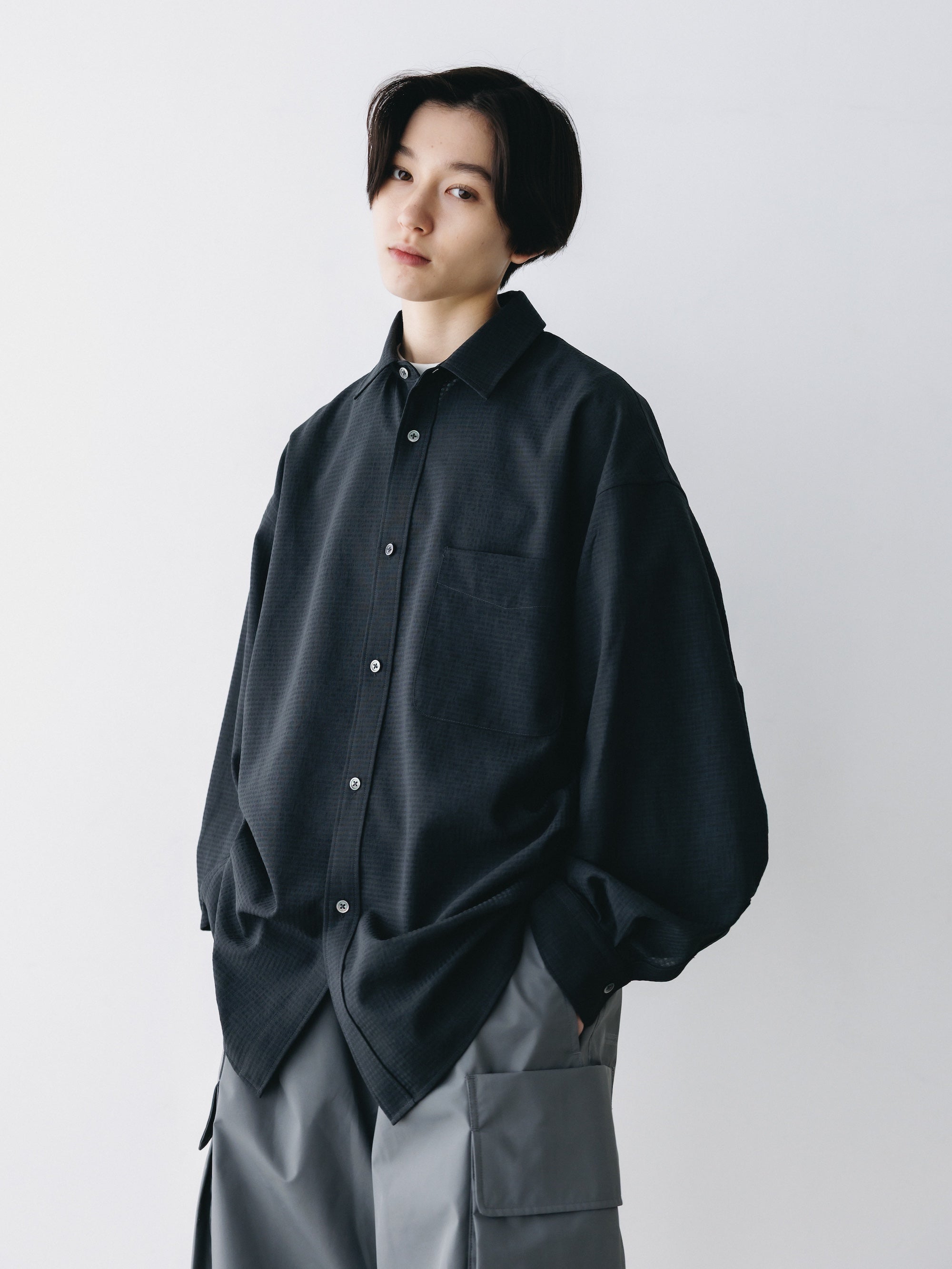 【4.29 WED 20:00-IN STOCK】SHADOW GINGHAM CHECK EVERYDAY L/S SHIRT (CHARCOAL)