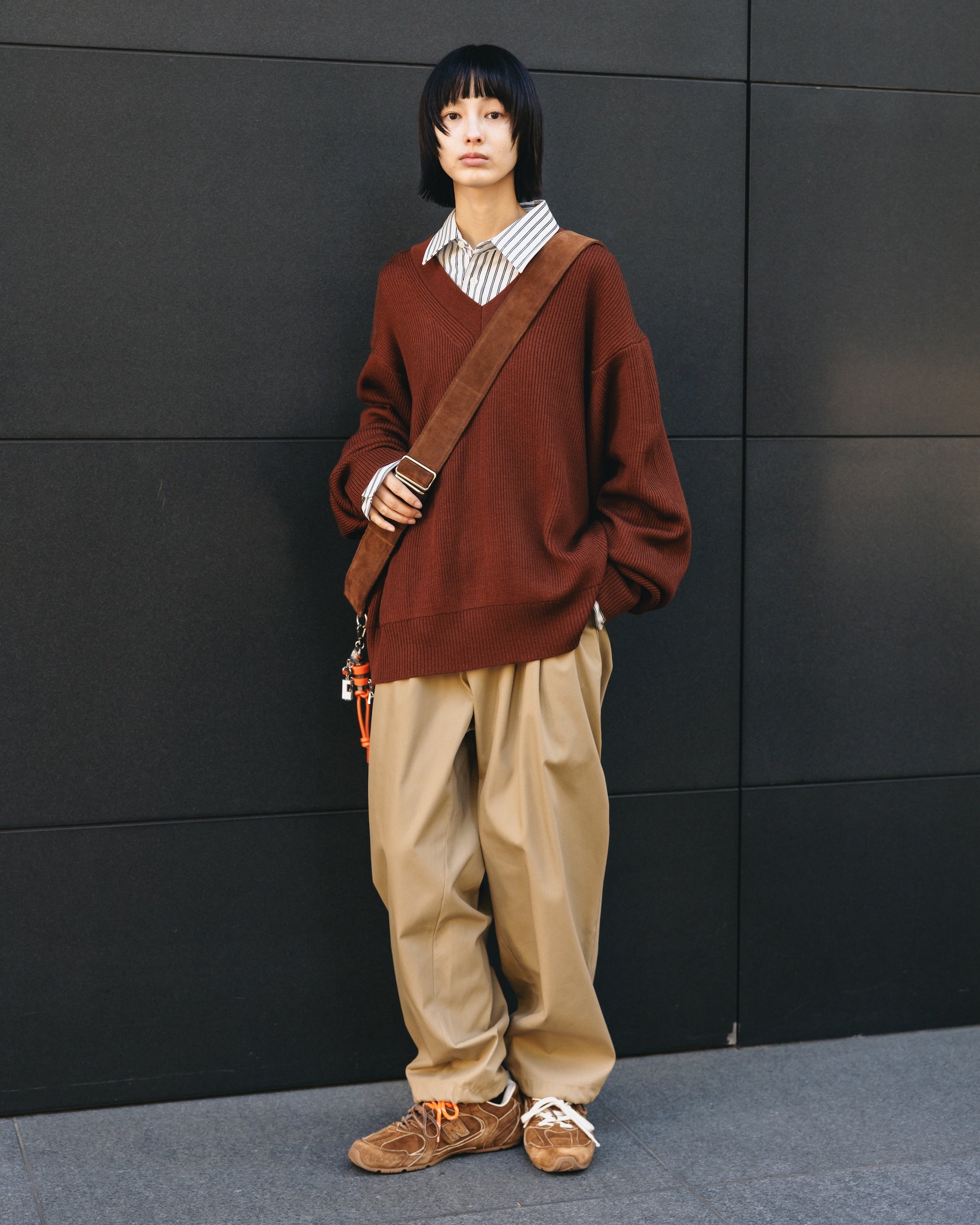 【2.4 WED 20:00- IN STOCK】T/C GABARDINE CITY UNIFORM WIDE TAPERED PANTS(BEIGE)