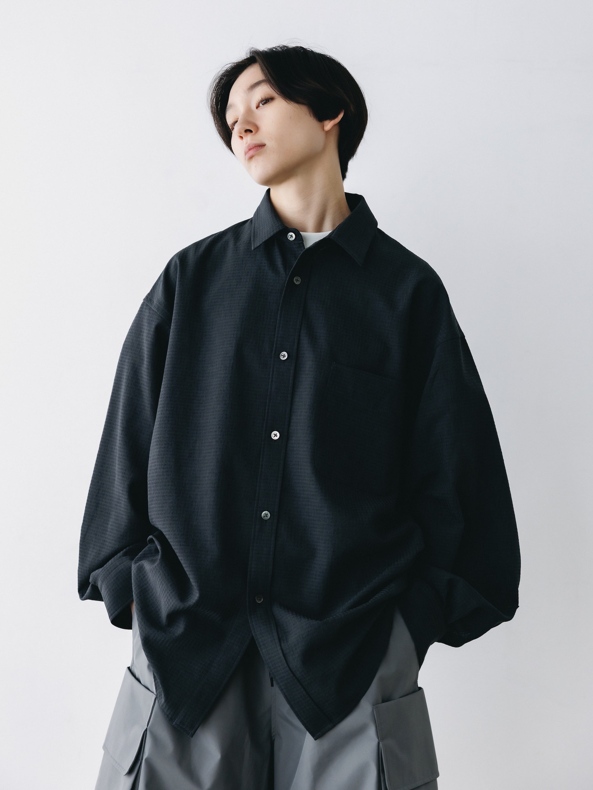 【4.29 WED 20:00-IN STOCK】SHADOW GINGHAM CHECK EVERYDAY L/S SHIRT (CHARCOAL)