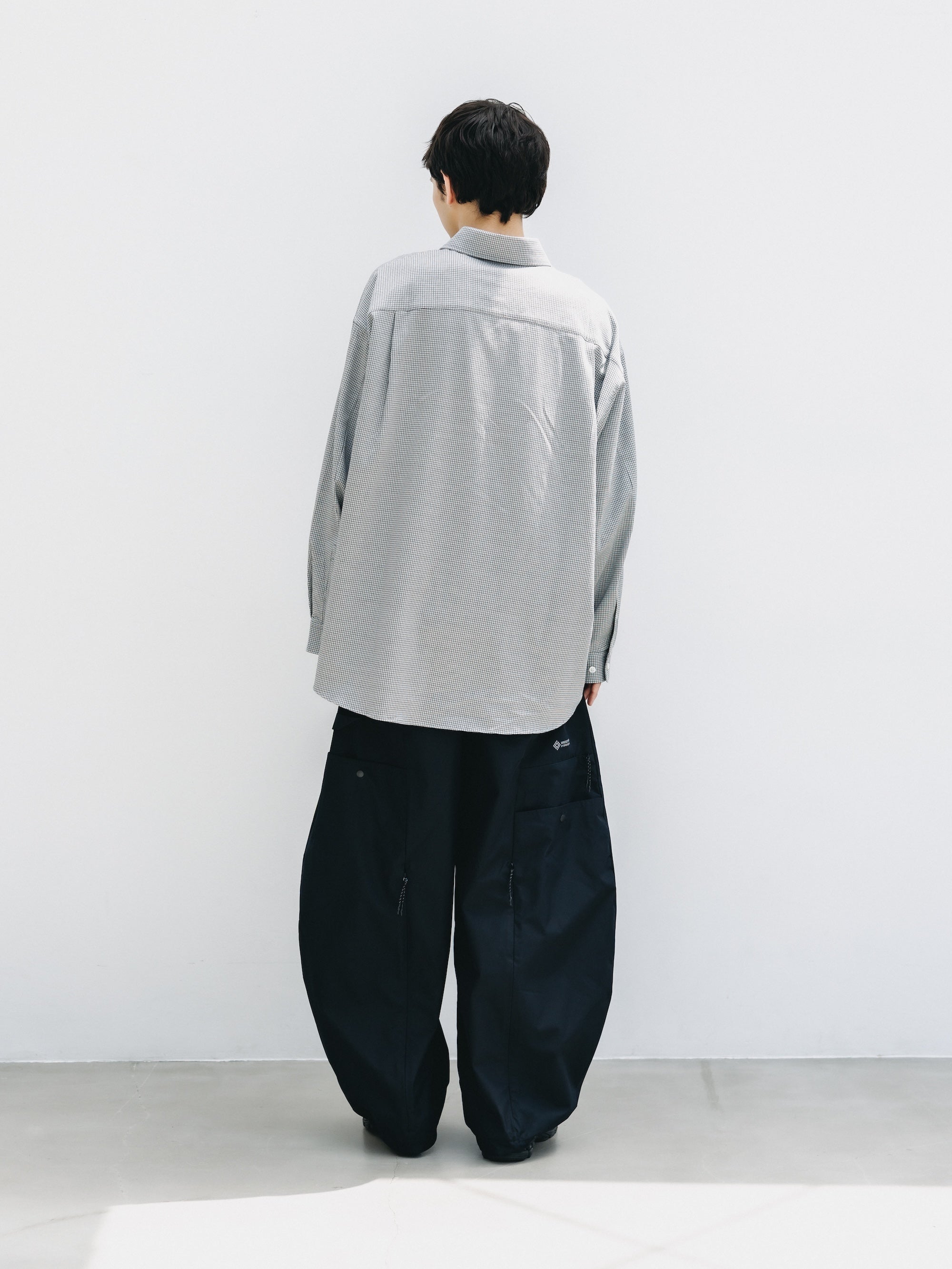 MINI GRID CHECK 36G KNIT EVERYDAY L/S SHIRT (WHITE×BLACK)