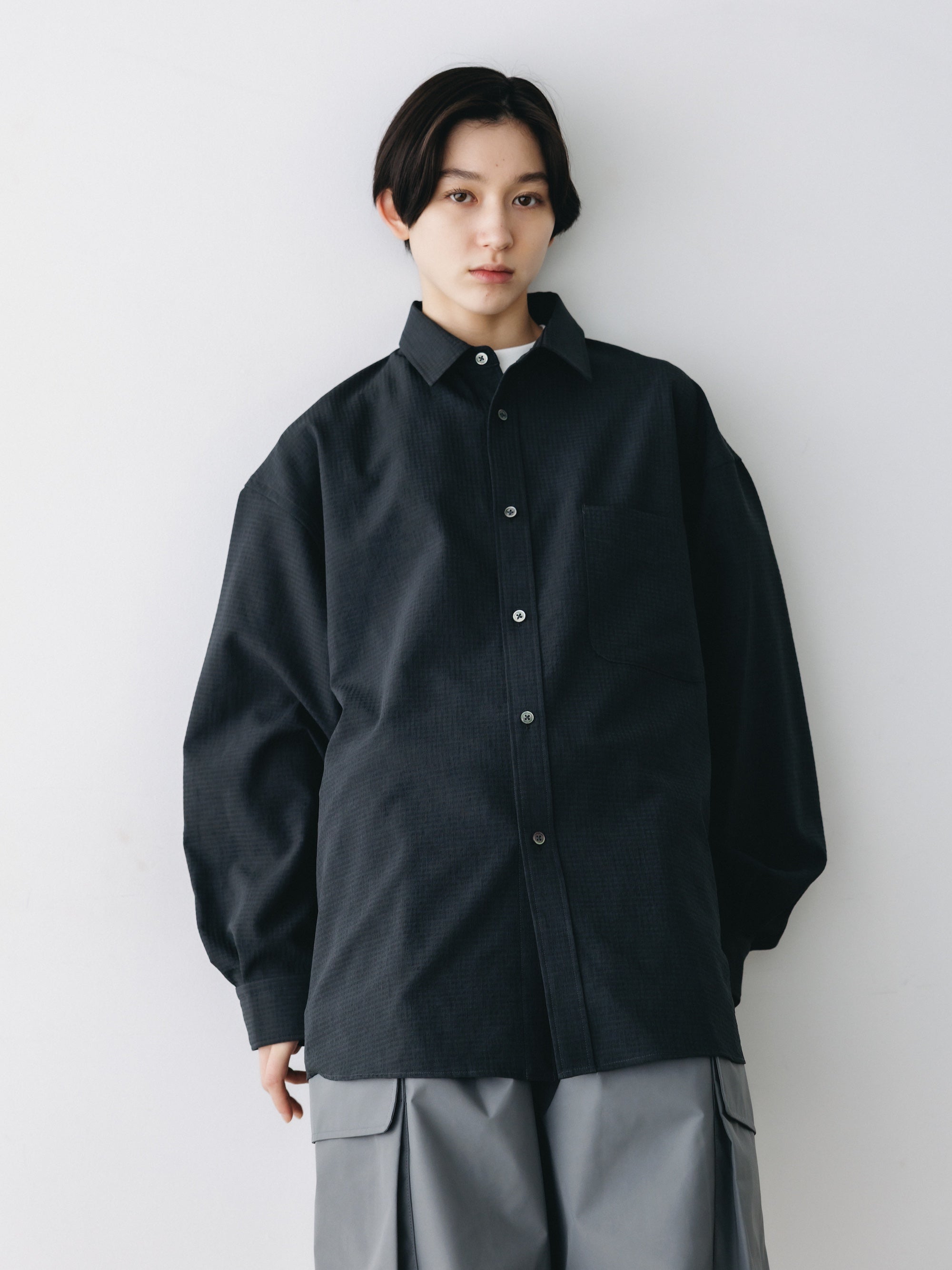 【ブラック（01）】2WAY PADDED L/S GGM CHECK SHIRTS セール】2WAY PADDED L/S GGM CHECK SHIRTS（シャツ/ブラウス）｜M TO