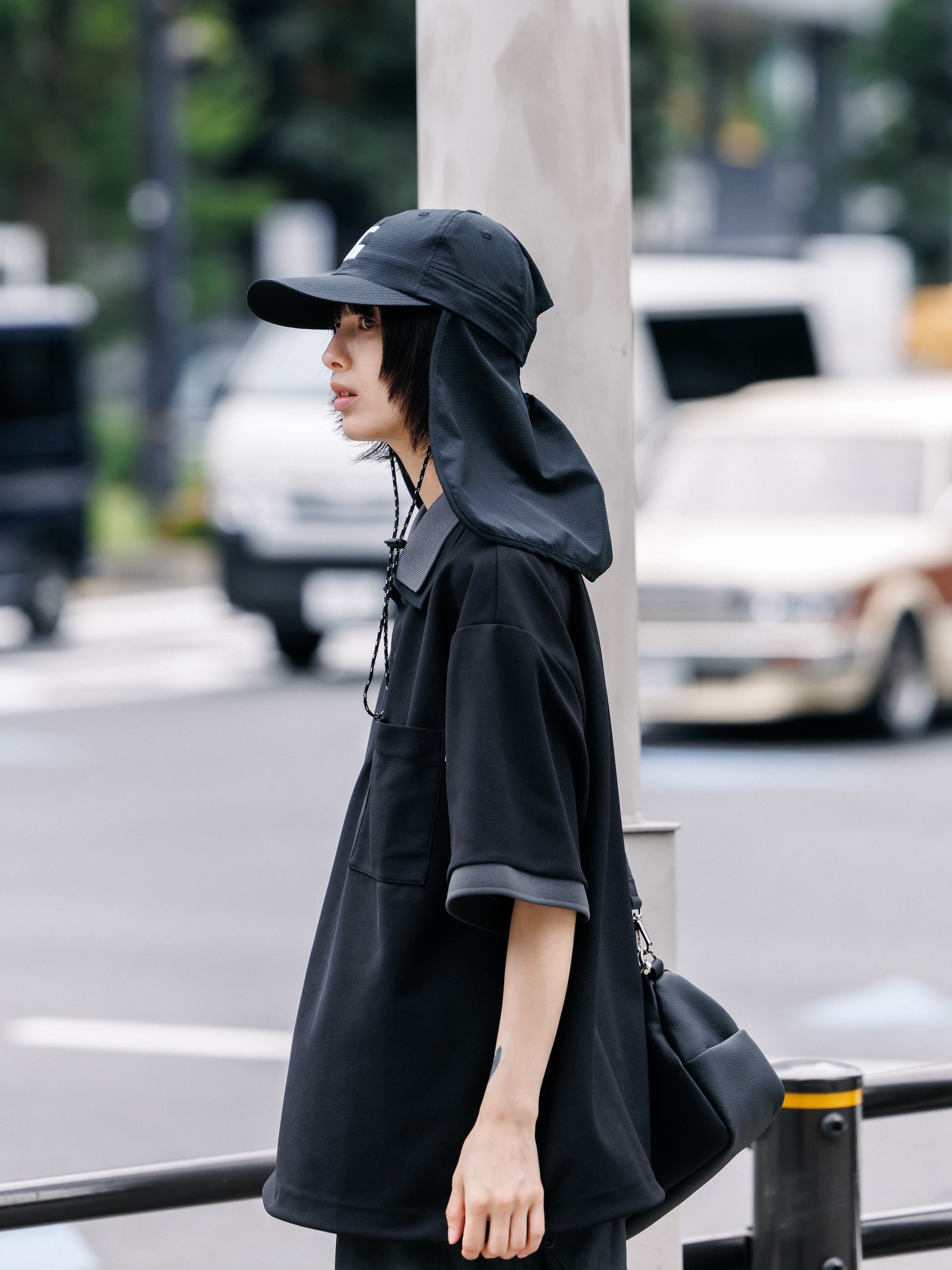 【7.11 SAT 20:00- IN STOCK】"C"ACTIVE CITY SUNSHADE CAP (BLACK×WHITE)