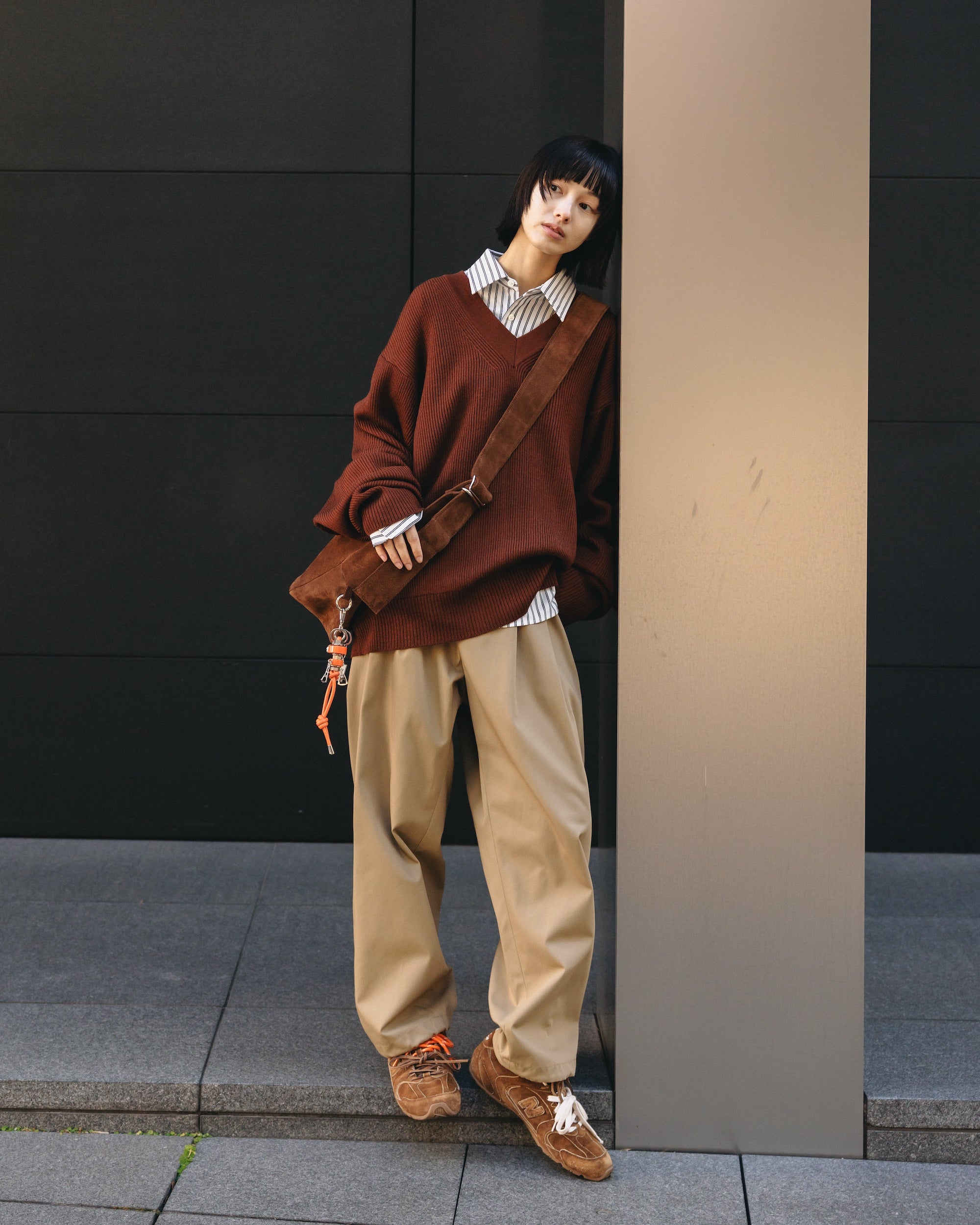 【2.4 WED 20:00- IN STOCK】T/C GABARDINE CITY UNIFORM WIDE TAPERED PANTS(BEIGE)