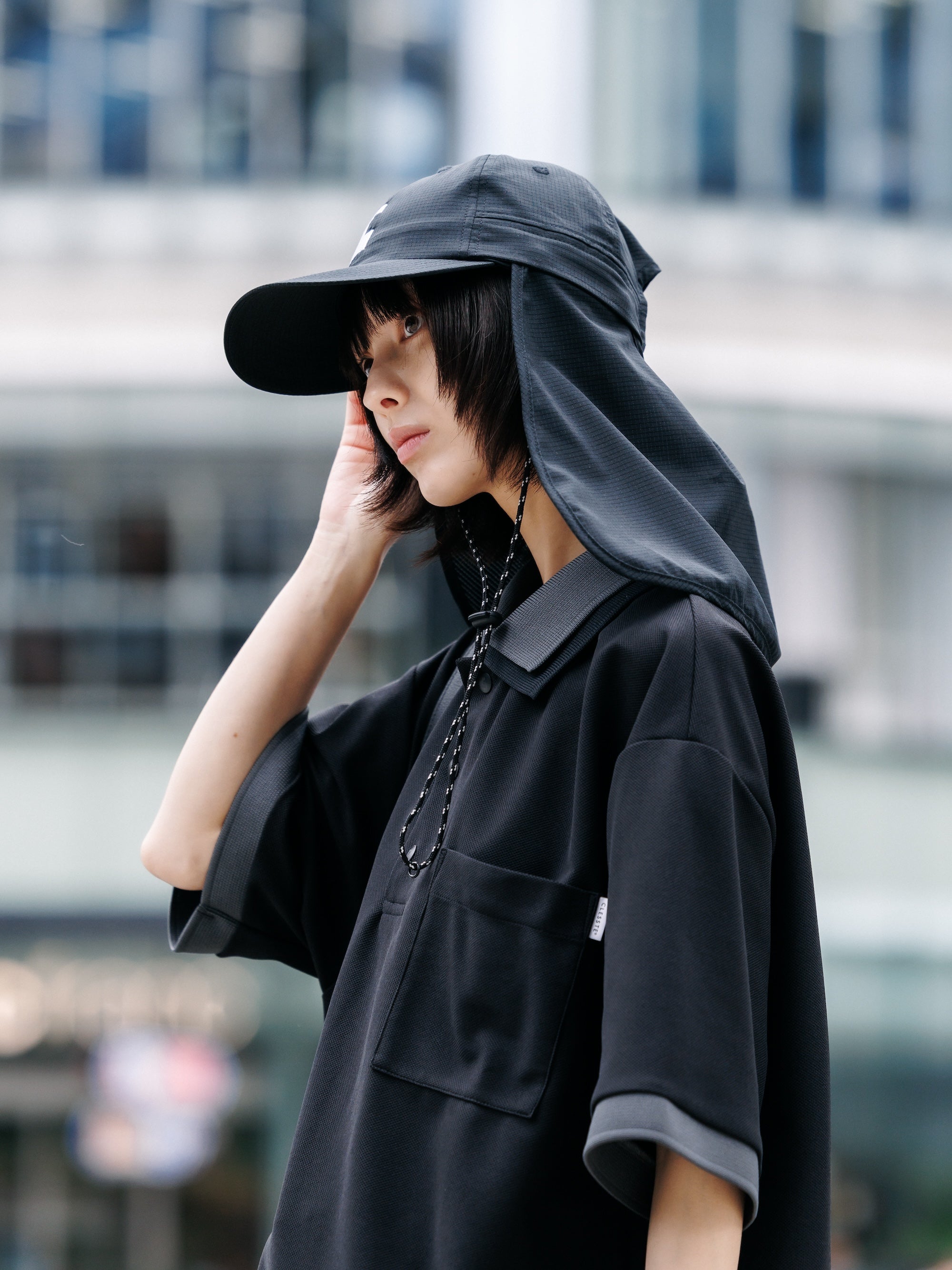 【7.11 SAT 20:00- IN STOCK】"C"ACTIVE CITY SUNSHADE CAP (BLACK×WHITE)