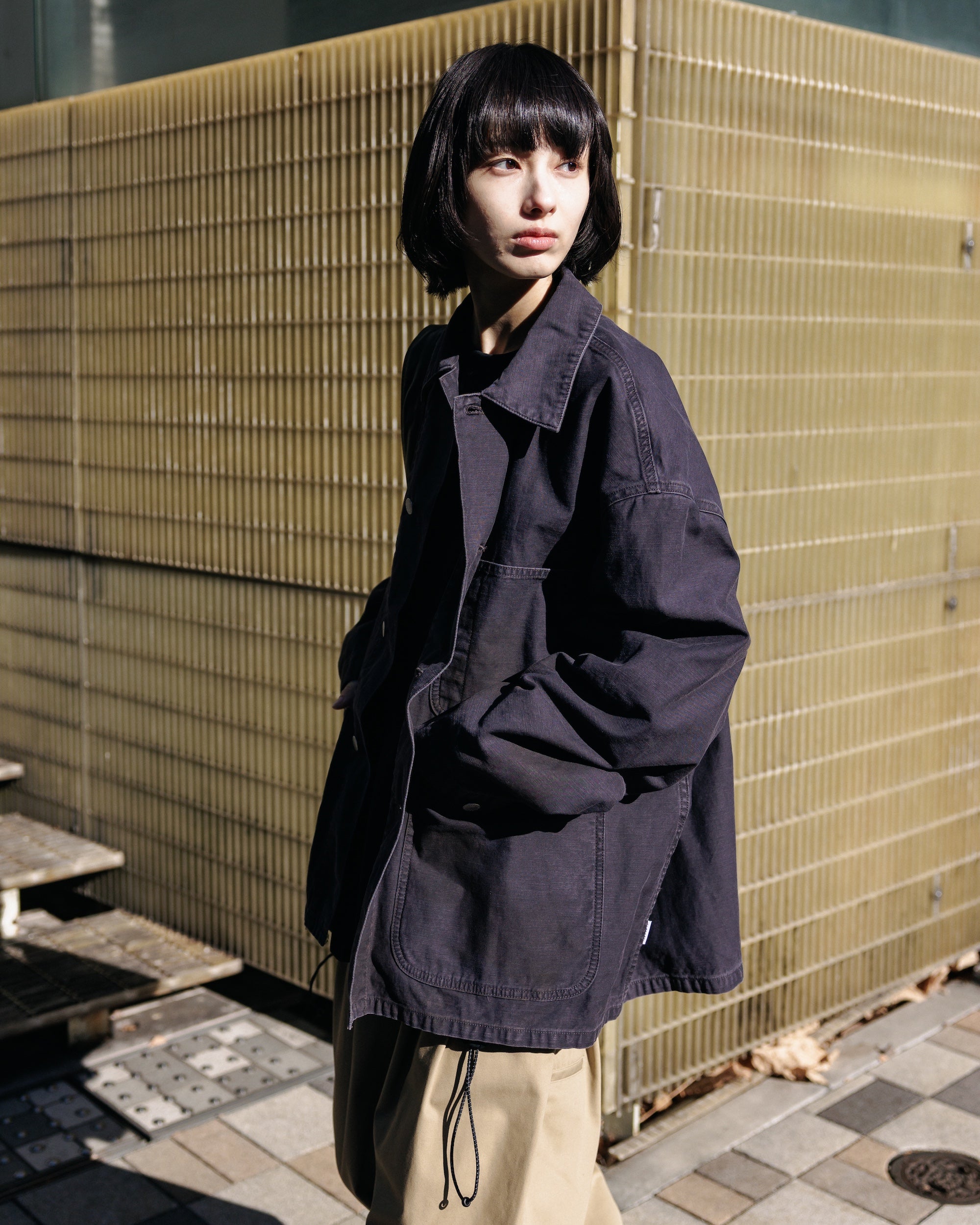 2.4 WED 20:00- IN STOCK】VINTAGE EFFECT P-41 JACKET (BLACK)