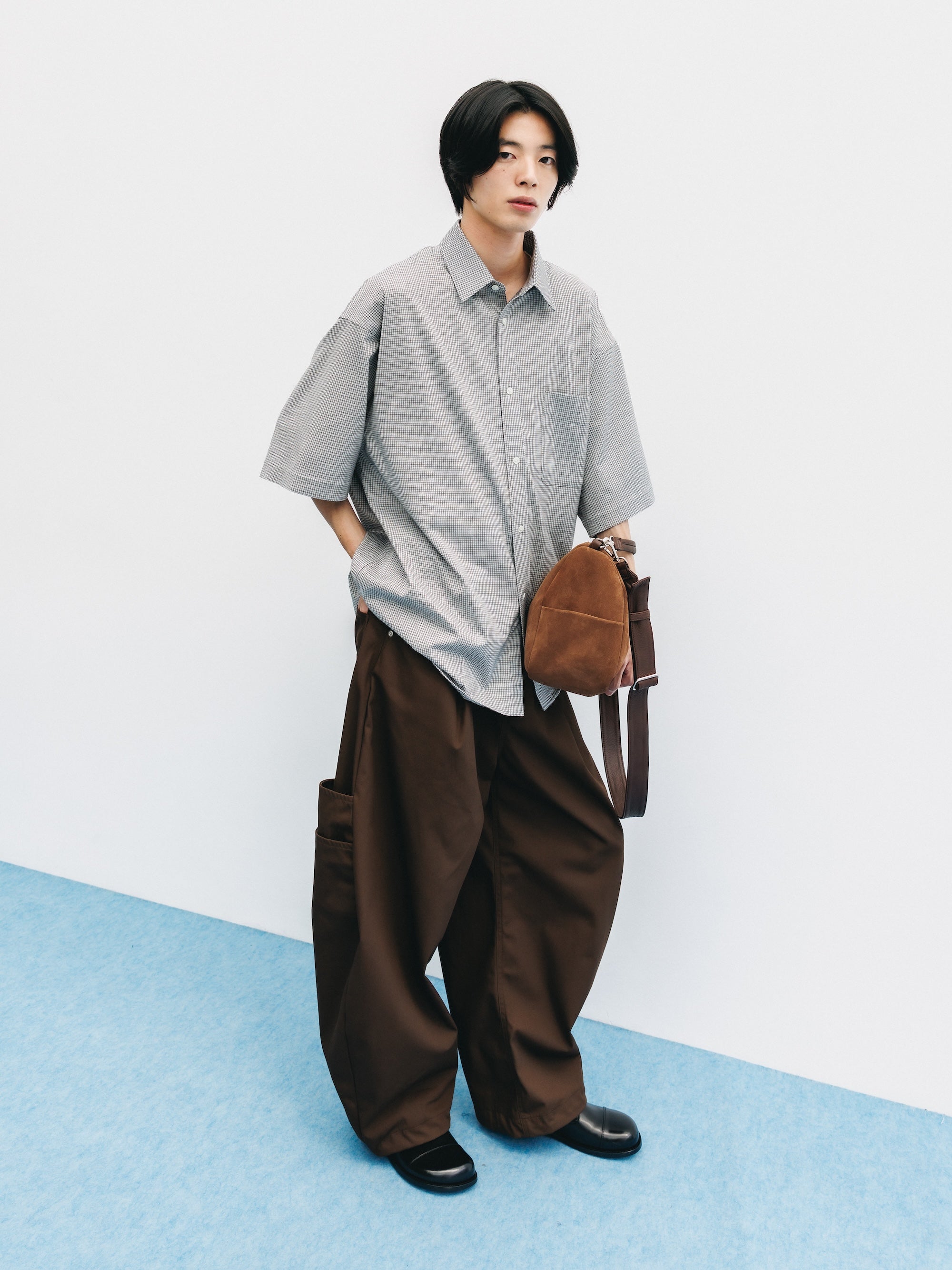 T/C GABARDINE CITY MASSIVE UTILITY PANTS (BROWN)