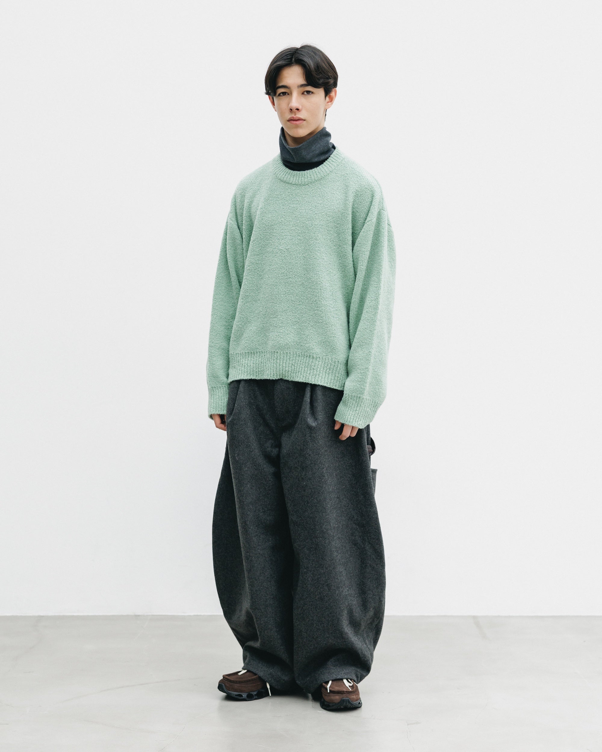 【12.10 WED 20:00- IN STOCK】SLUB PILE KNIT PULLOVER (MINT)