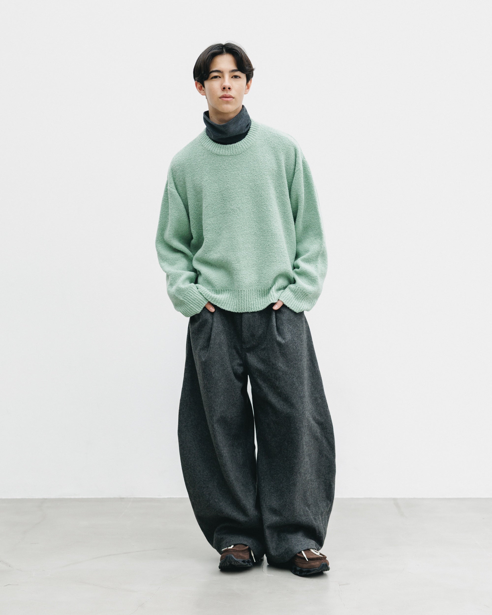 【12.10 WED 20:00- IN STOCK】SLUB PILE KNIT PULLOVER (MINT)