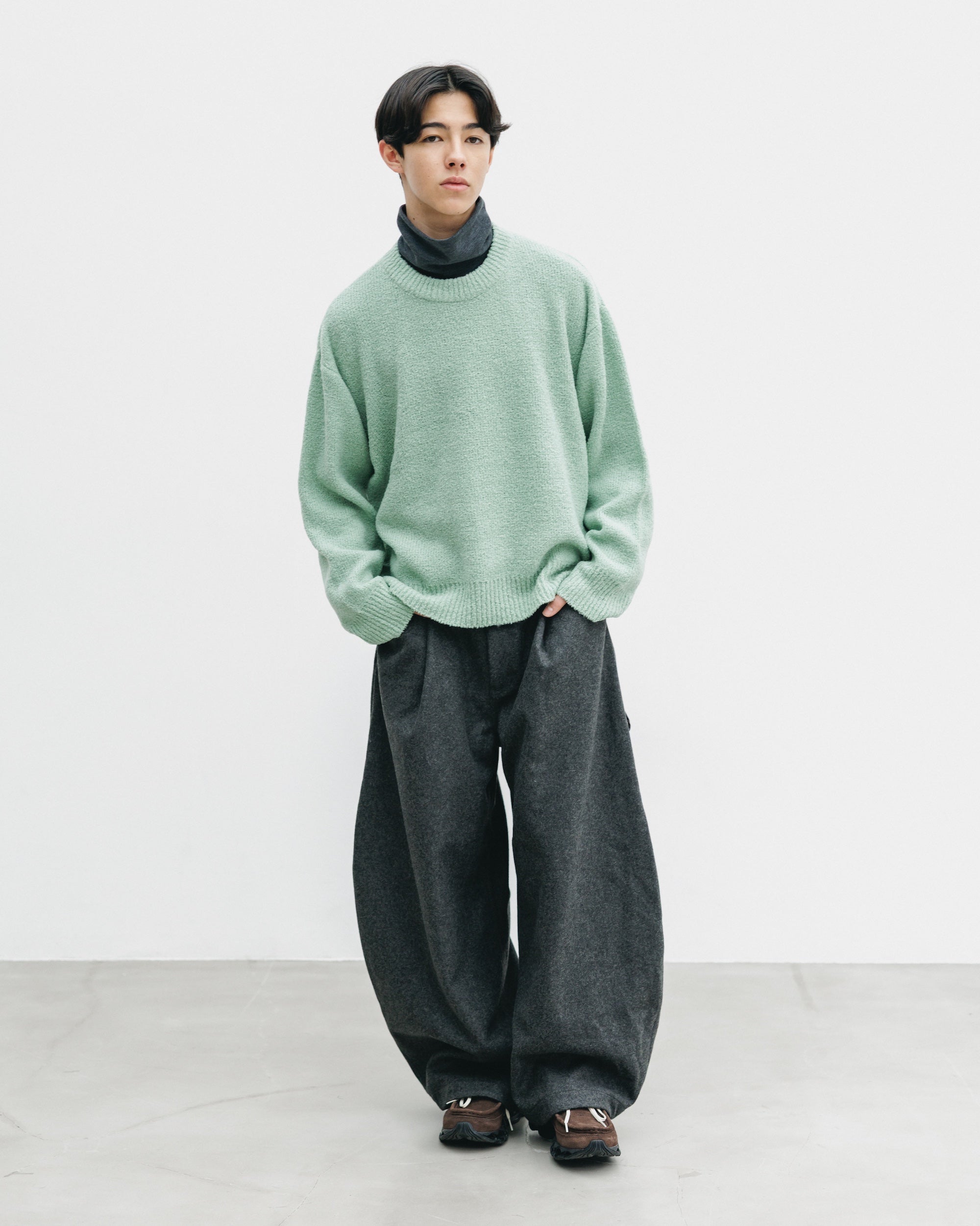 12.10 WED 20:00- IN STOCK】SLUB PILE KNIT PULLOVER (MINT)