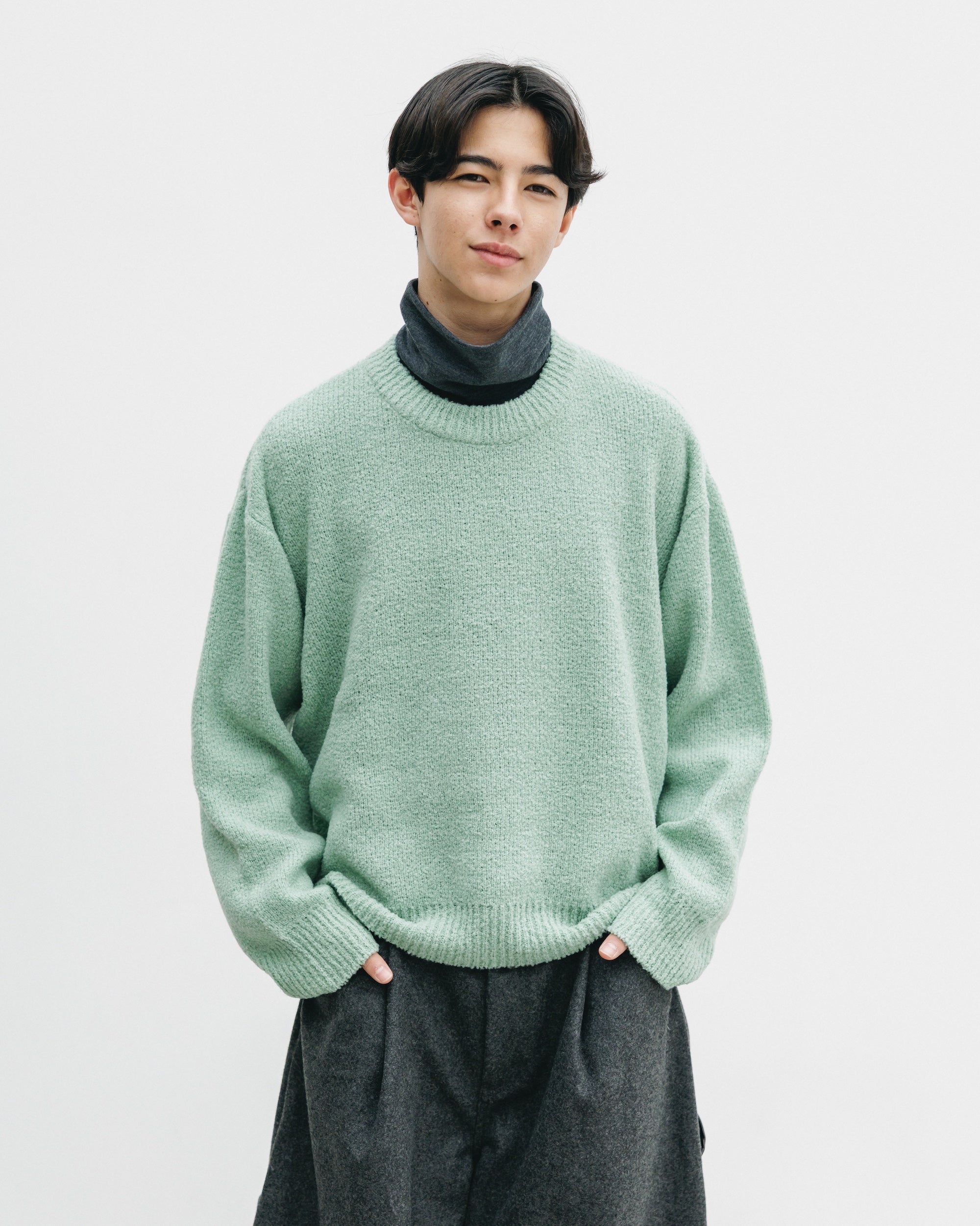SLUB PILE KNIT PULLOVER (MINT)