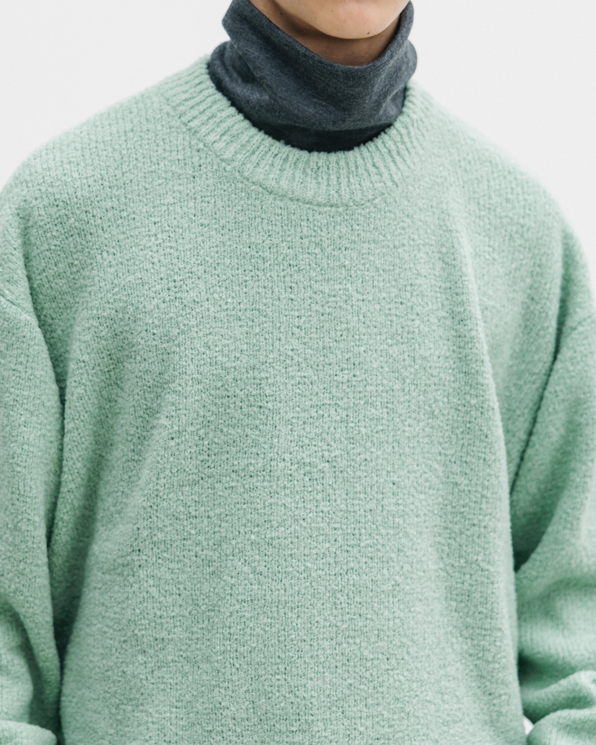 12.10 WED 20:00- IN STOCK】SLUB PILE KNIT PULLOVER (MINT)