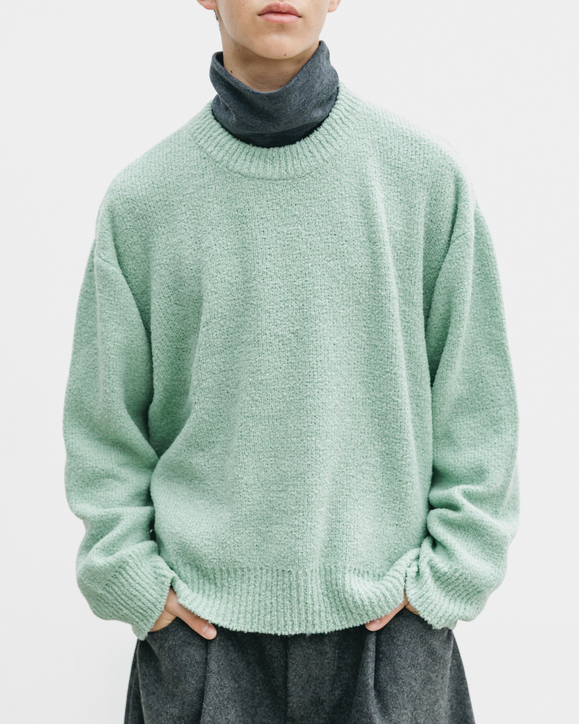 【12.10 WED 20:00- IN STOCK】SLUB PILE KNIT PULLOVER (MINT)