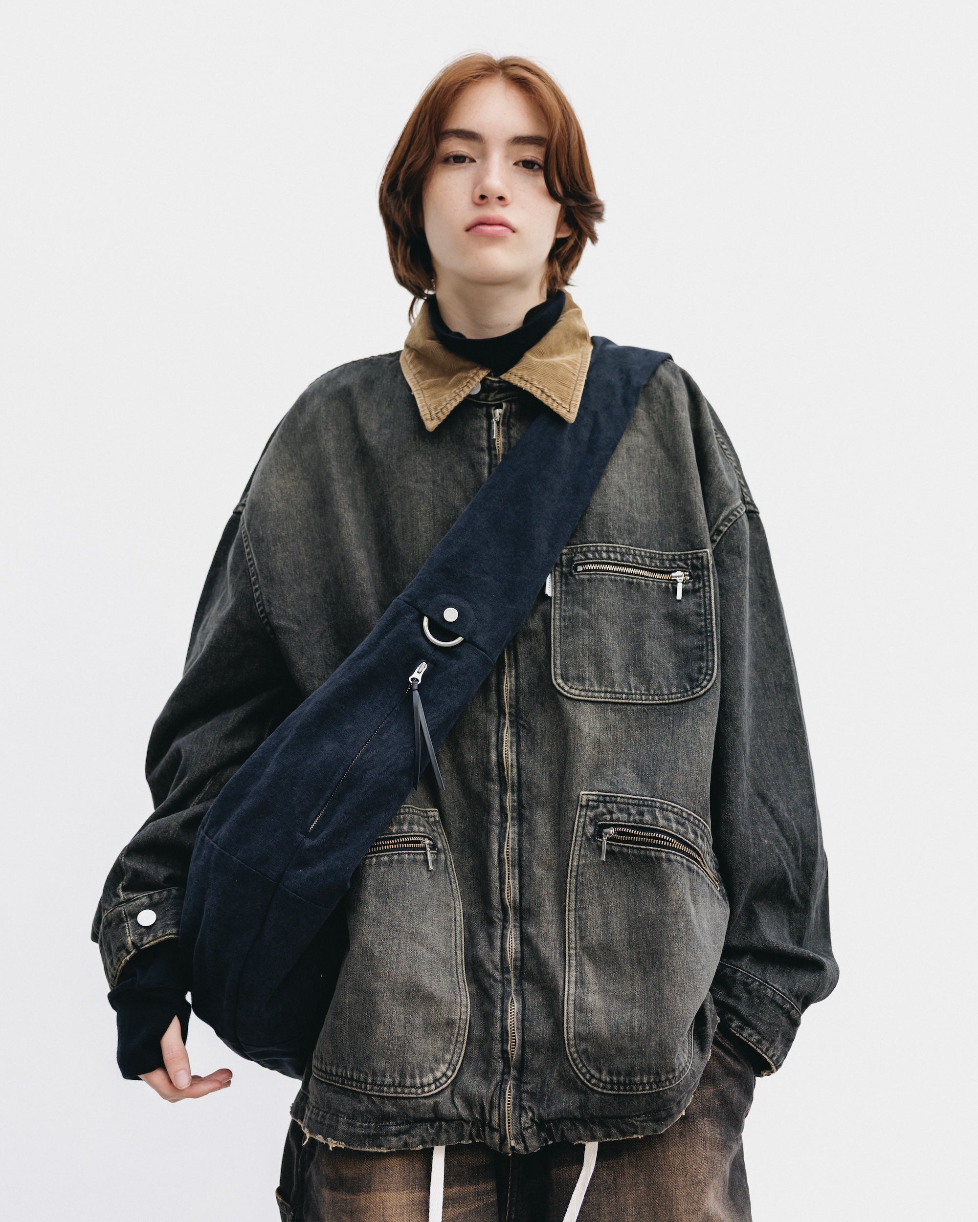 VINTAGE DYED SYSTEM BAG (L) (BLACK)