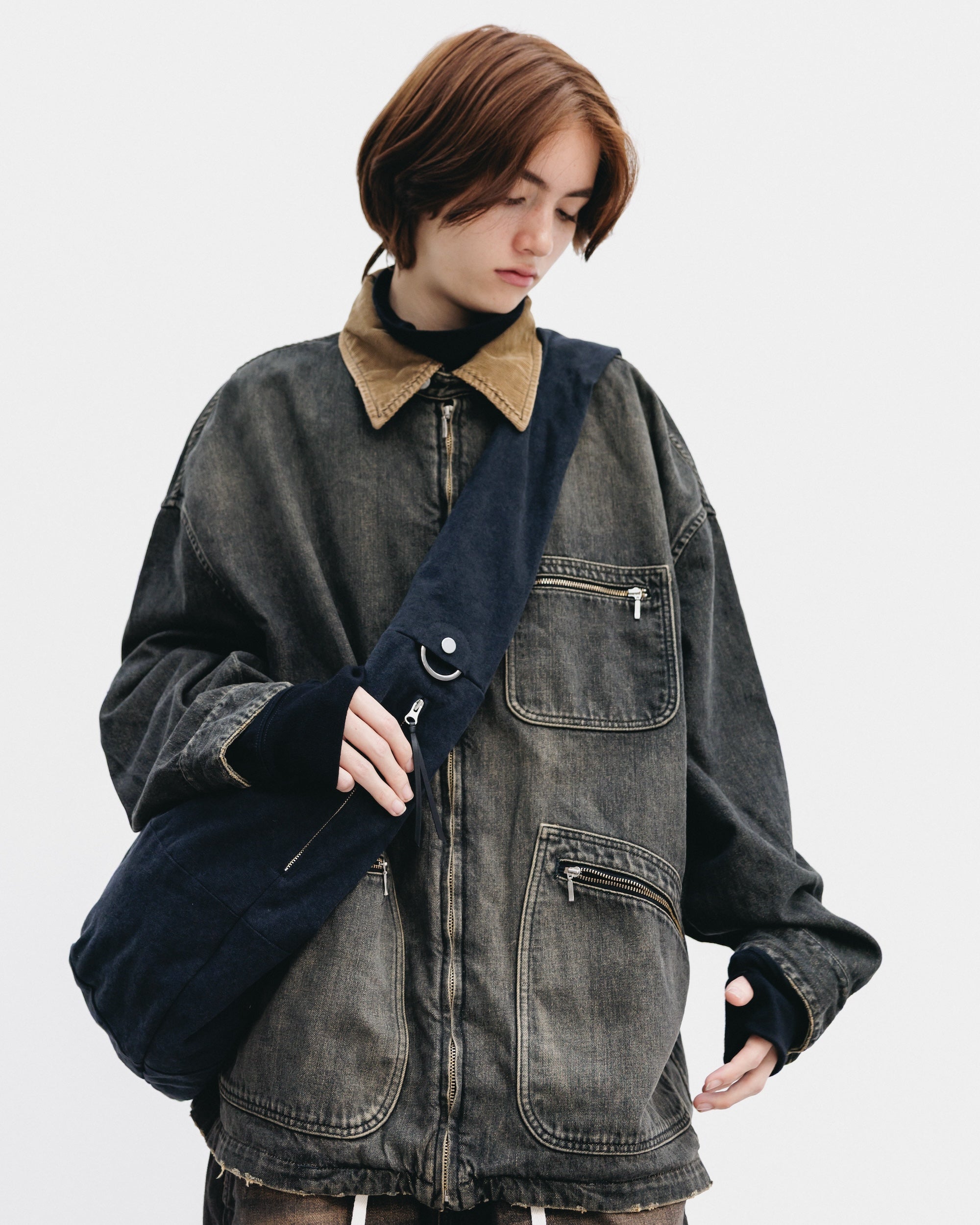 VINTAGE DYED SYSTEM BAG (L) (BLACK)