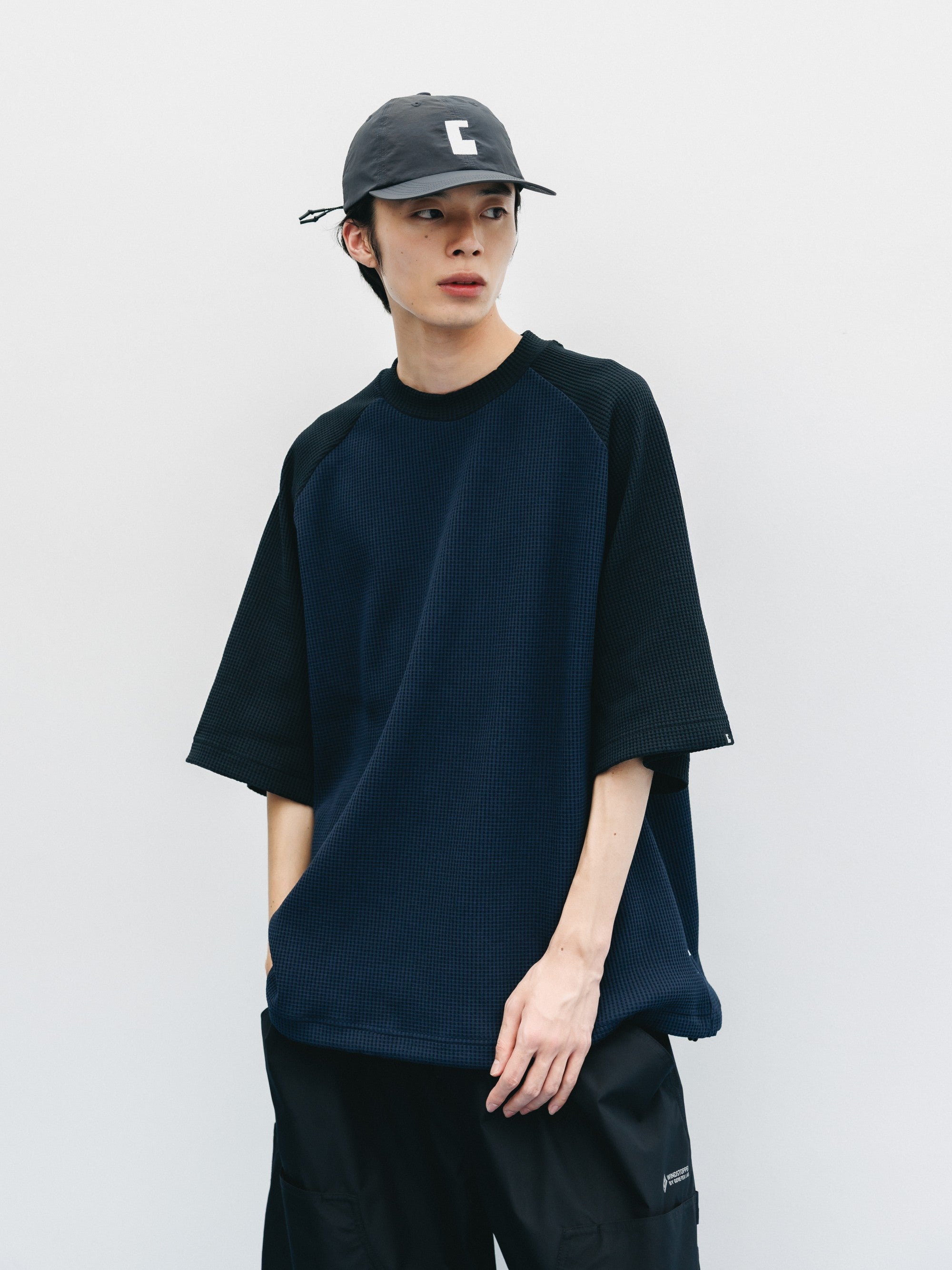 【6.3 WED 20:00- IN STOCK】CITY LIGHT THERMAL RAGLAN S/S T-SHIRT WITH DRAWSTRINGS (NAVY×BLACK)