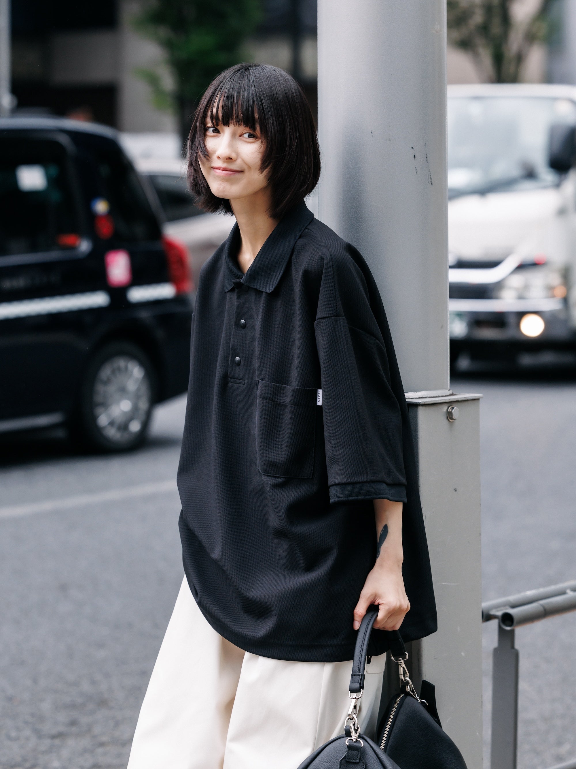 【7.11 SAT 20:00- IN STOCK】ACTIVE CITY S/S POLO SHIRT (BLACK)