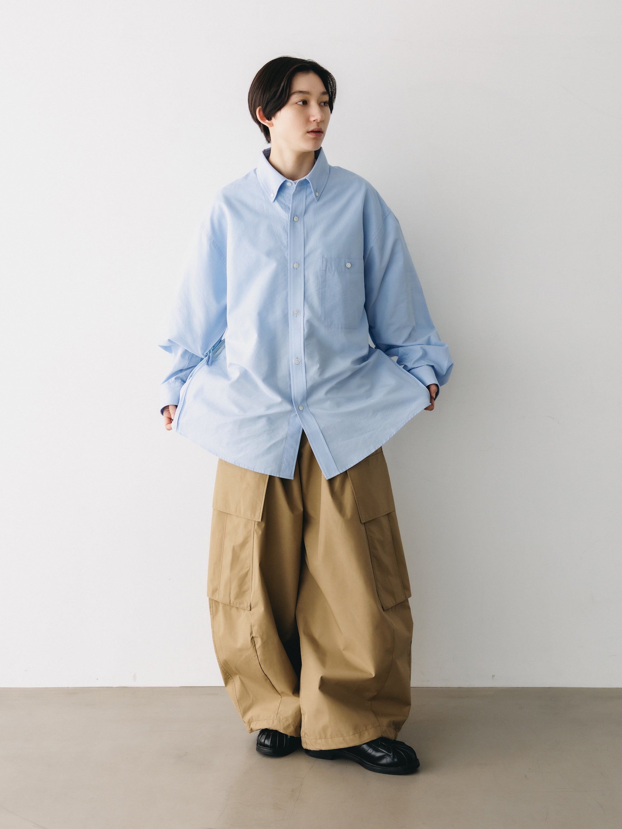 VENTILATION L/S B.D.SHIRT (SAX BLUE)