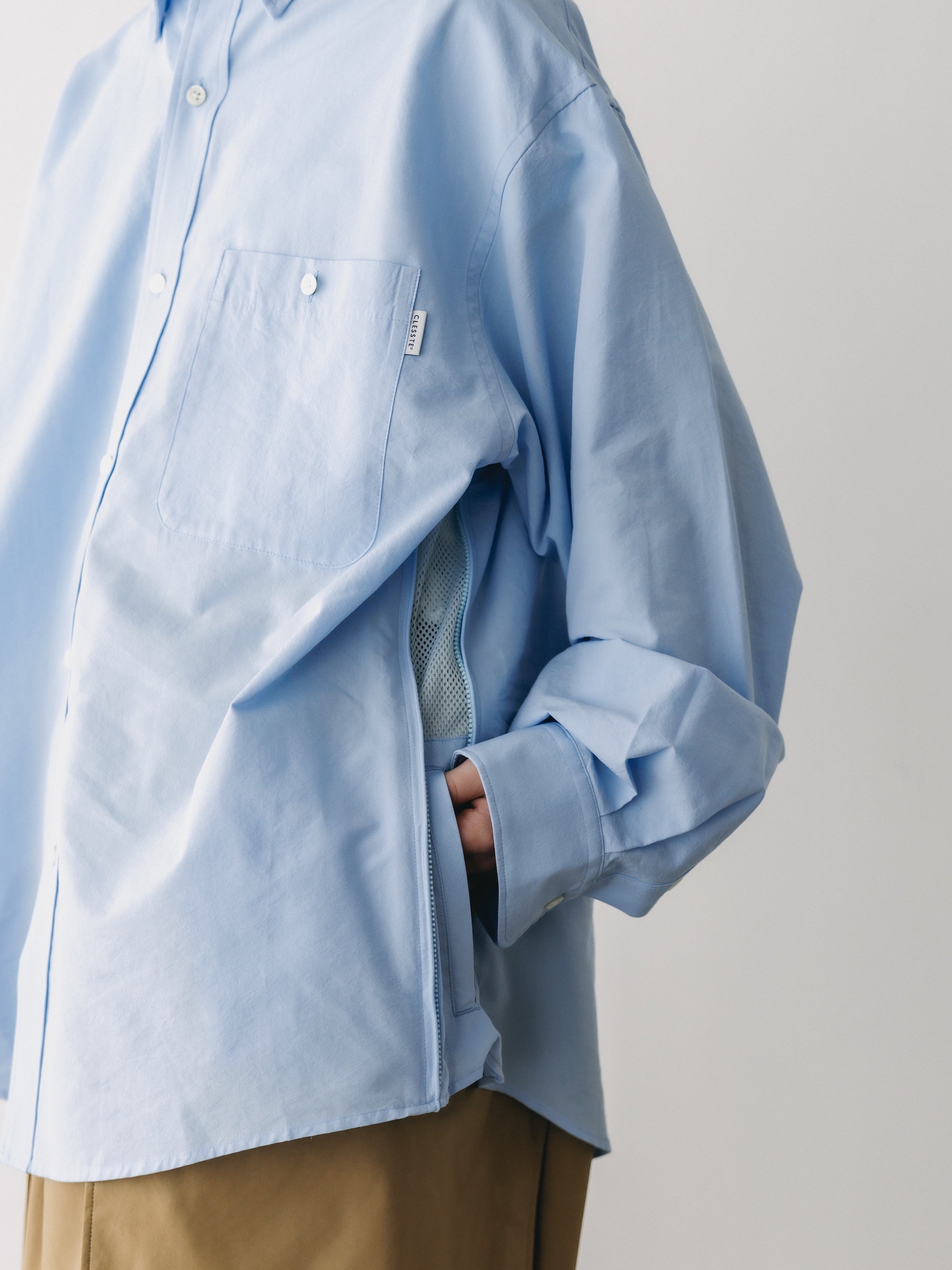 トップス B.D. SHIRT L/S BLUE STRP size3 VENTILATION L/S B.D.SHIRT (SAX BLUE)