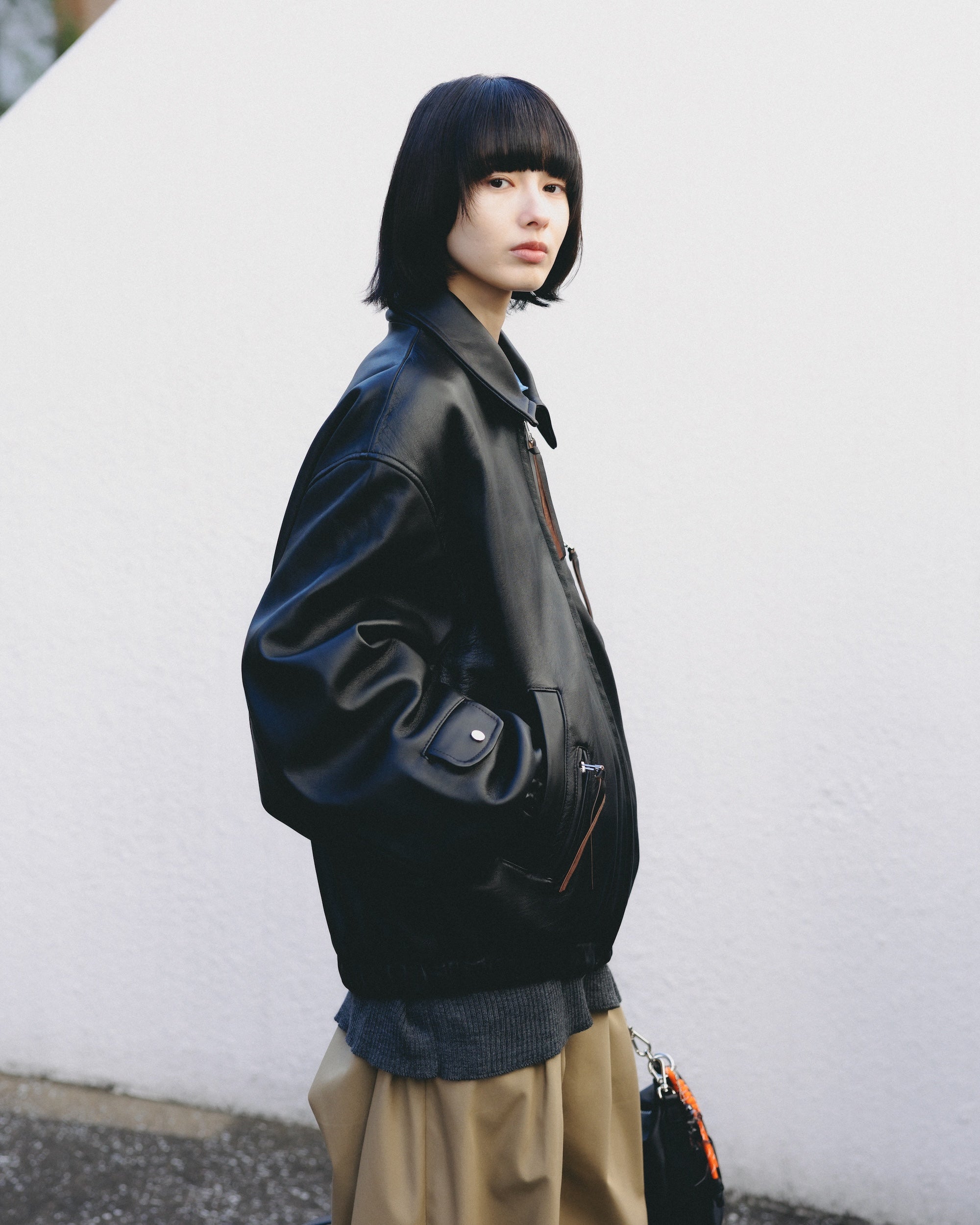 【2.18 WED 20:00- PRE ORDER】SHEEP LEATHER UTILITY JACKET (BLACK)