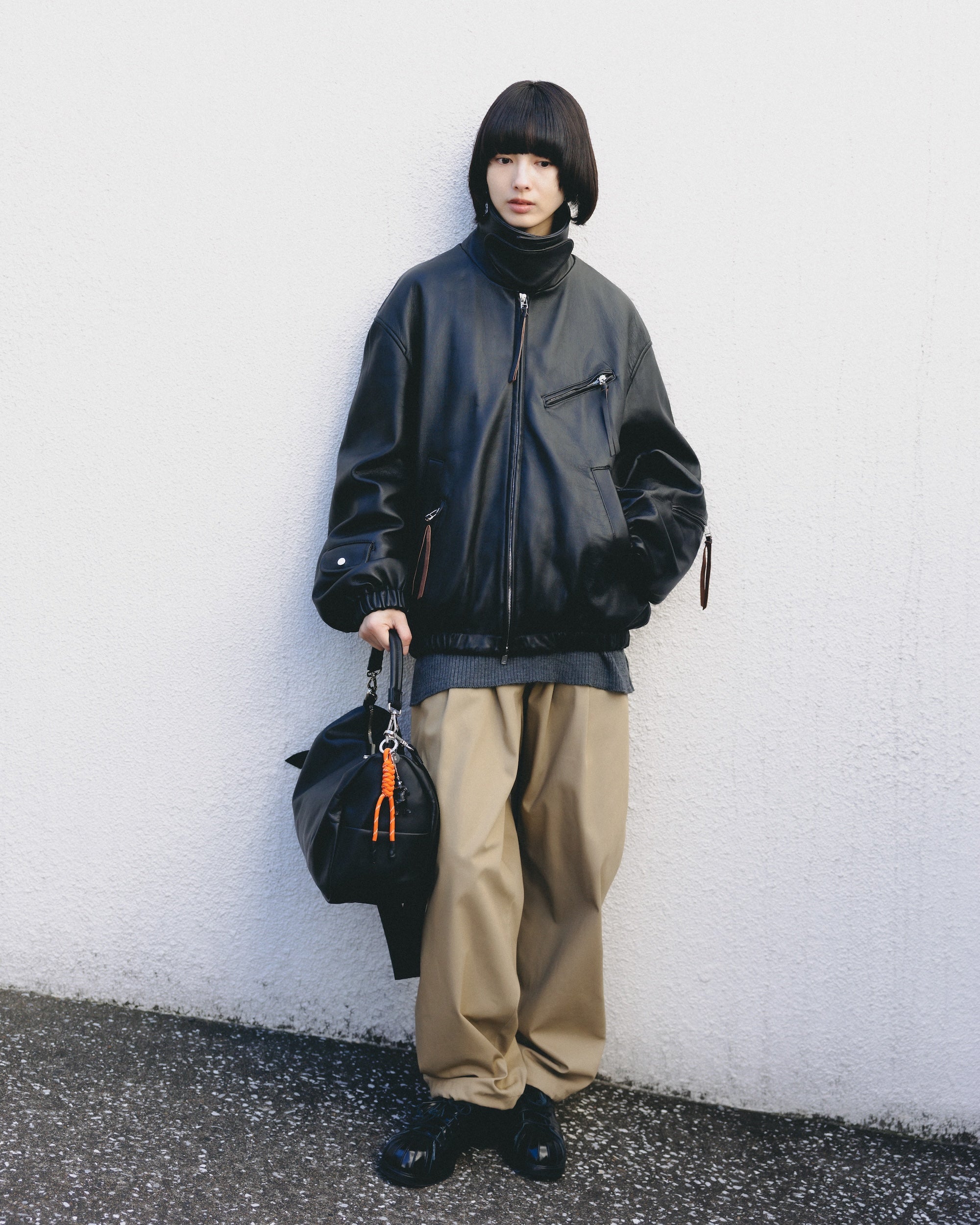 【2.18 WED 20:00- PRE ORDER】SHEEP LEATHER UTILITY JACKET (BLACK)