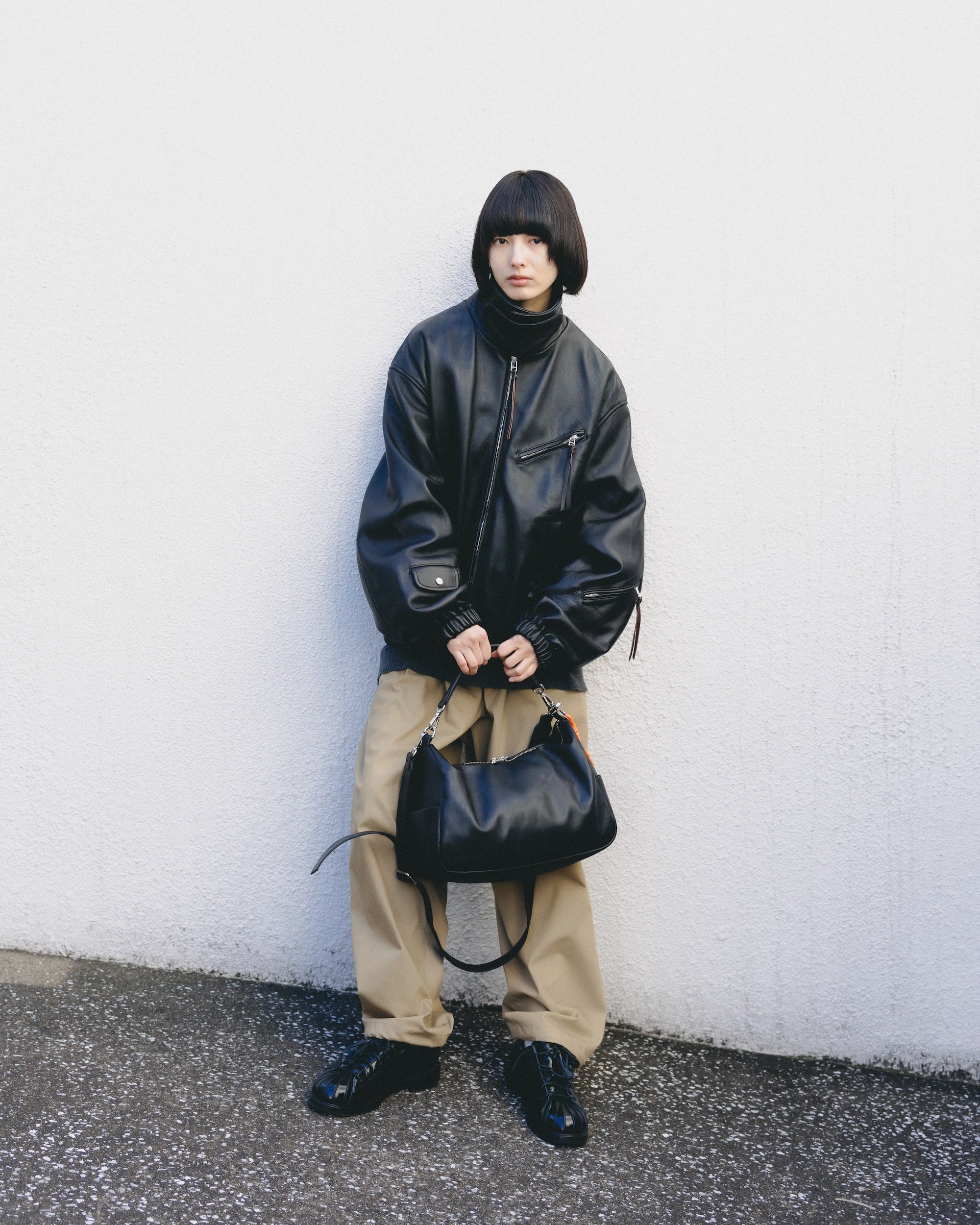 【2.18 WED 20:00- PRE ORDER】SHEEP LEATHER UTILITY JACKET (BLACK)