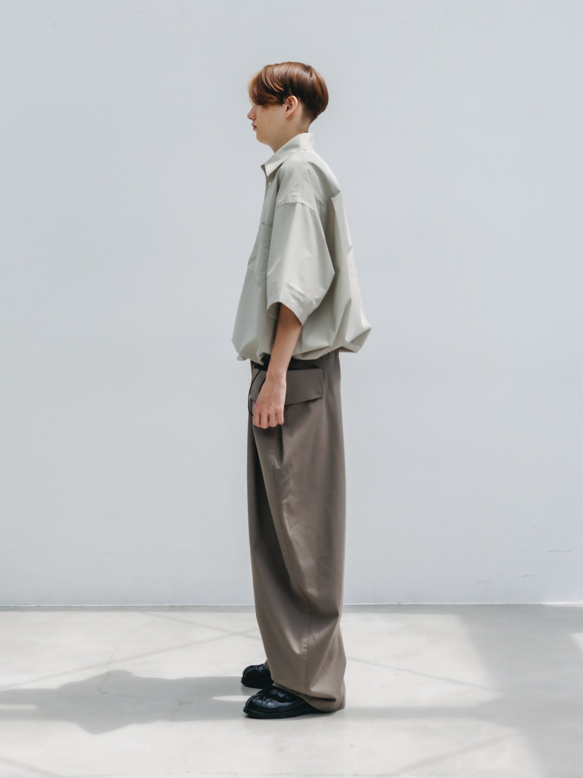 【4.25 SAT 20:00- IN STOCK】MINI PLAID S/S PULLOVER SHIRT (BEIGE)