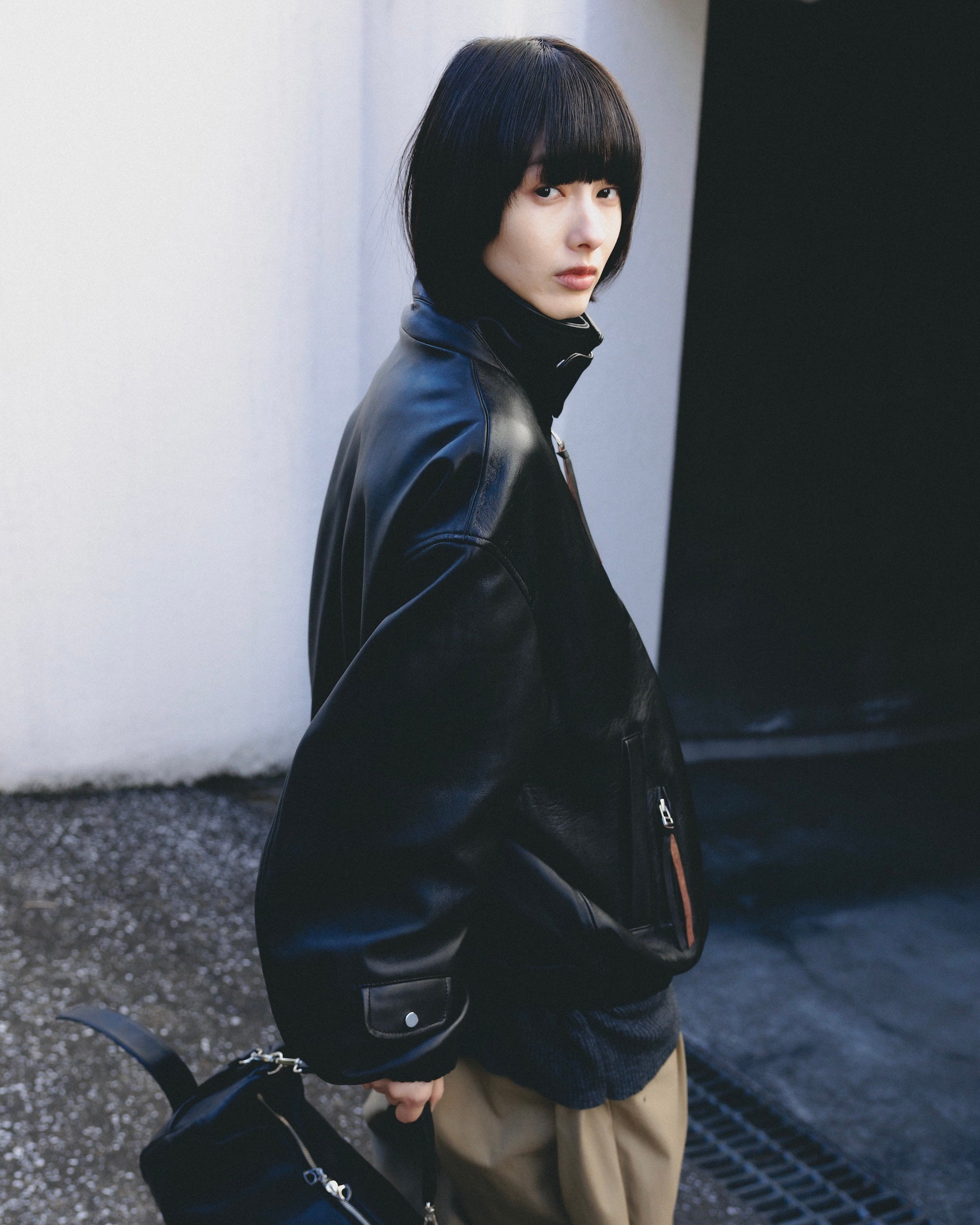 【2.18 WED 20:00- PRE ORDER】SHEEP LEATHER UTILITY JACKET (BLACK)