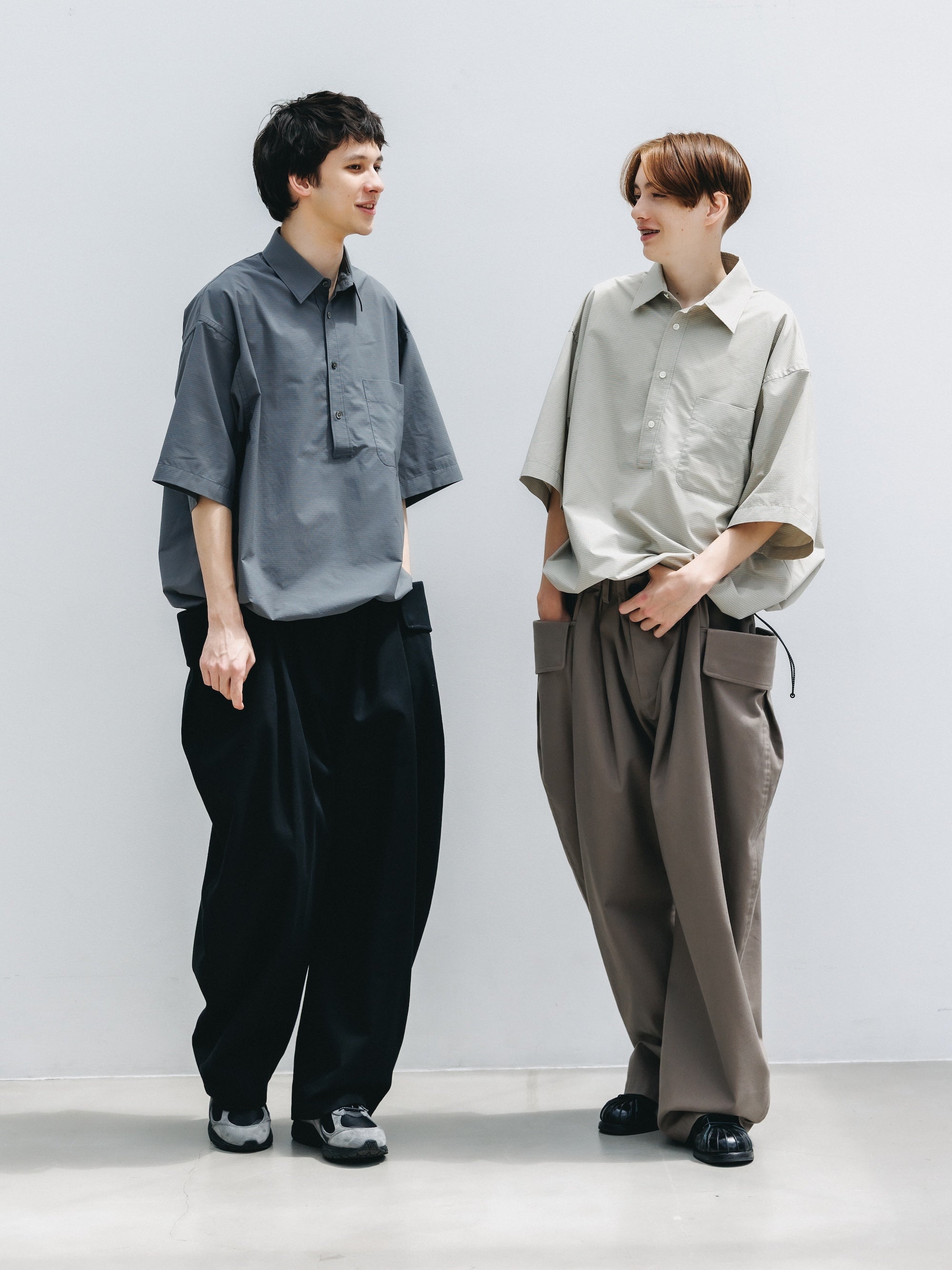 【4.25 SAT 20:00- IN STOCK】MINI PLAID S/S PULLOVER SHIRT (BEIGE)